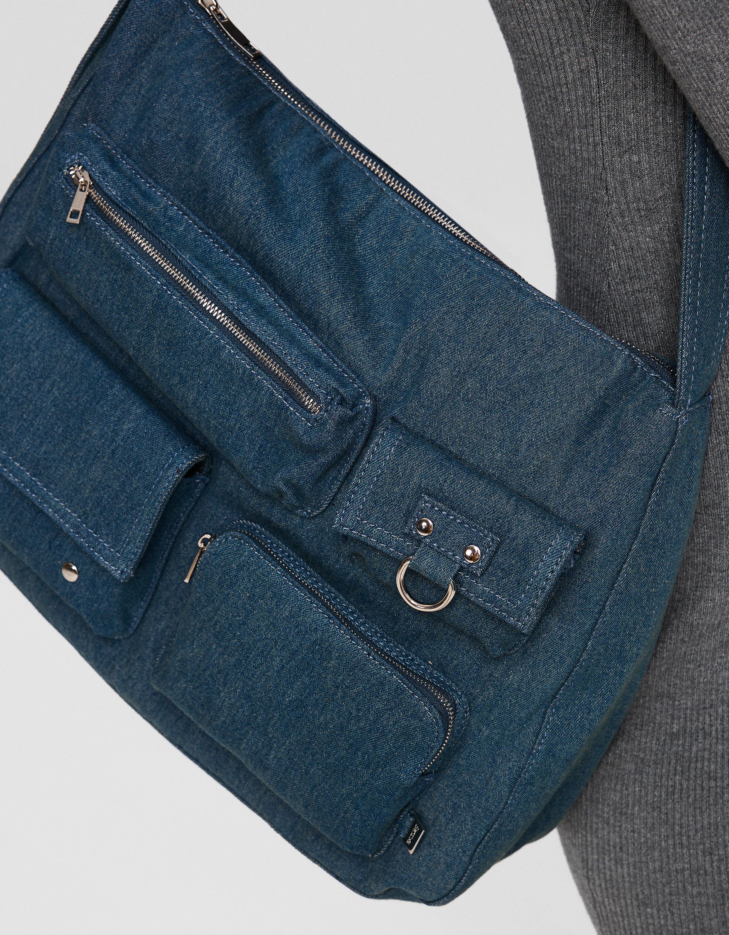 Bolso de hombro denim multipocket