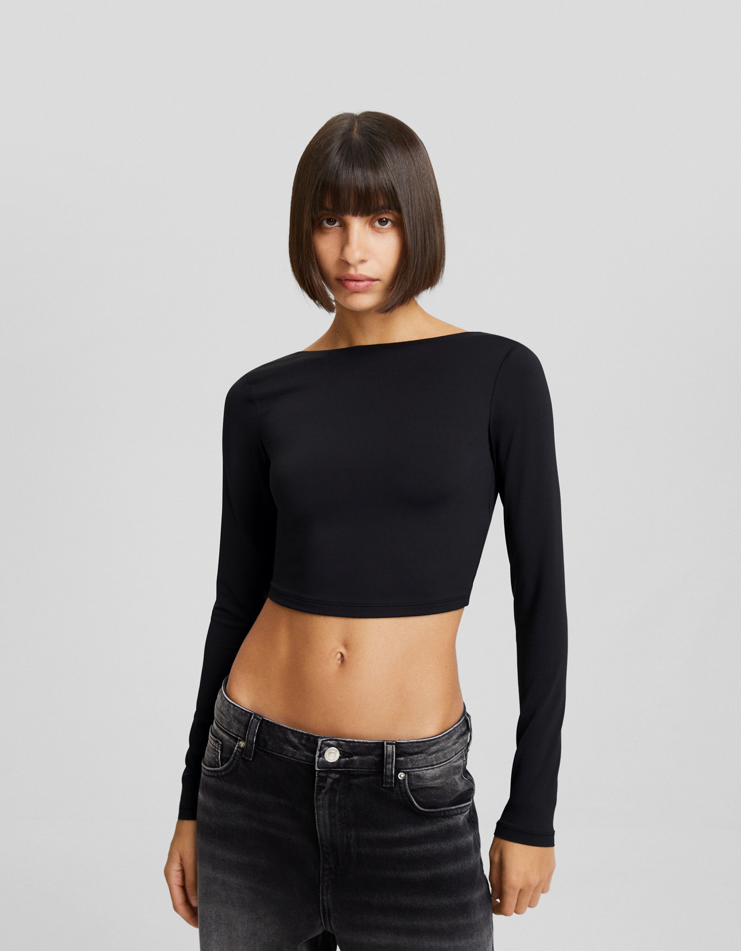 Camiseta manga larga espalda descubierta