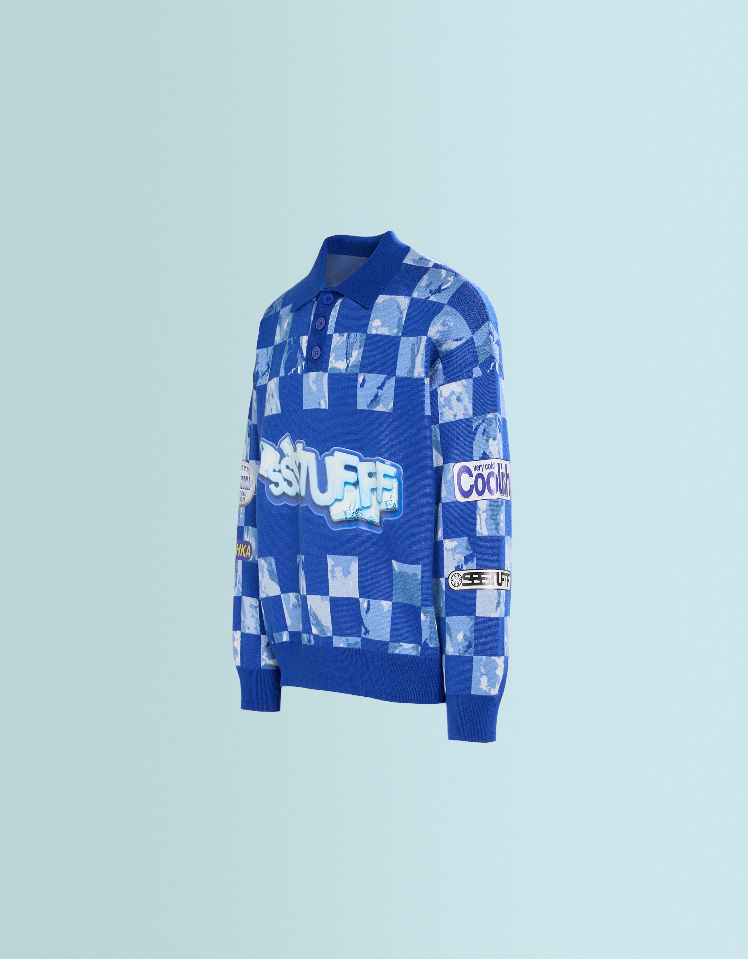 Jersey SSSTUFFF X BERSHKA cuello polo print parche