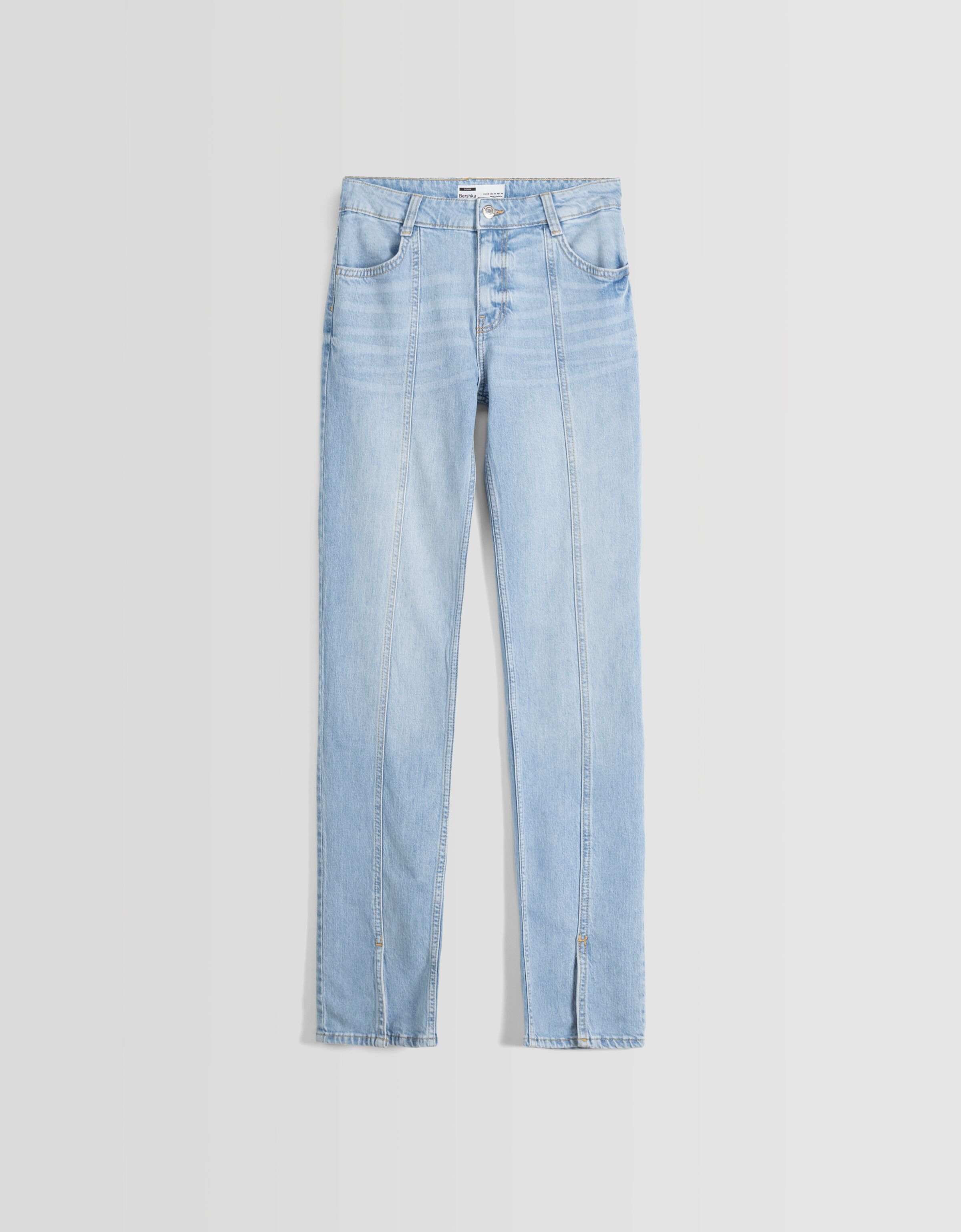 Jeans skinny low waist abertura frontal