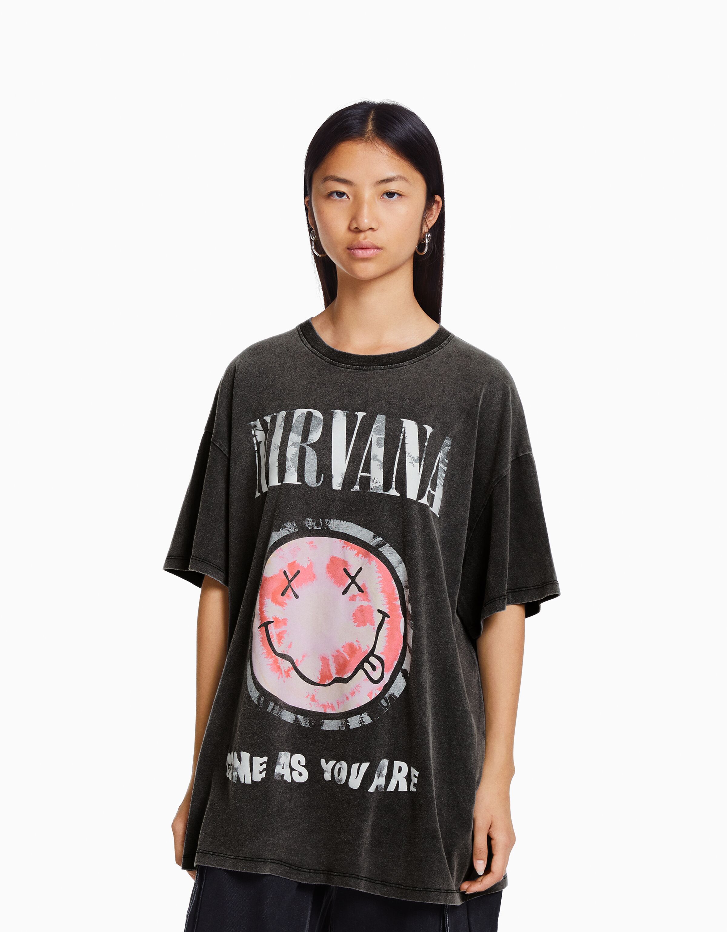 Camiseta Nirvana manga corta oversize print