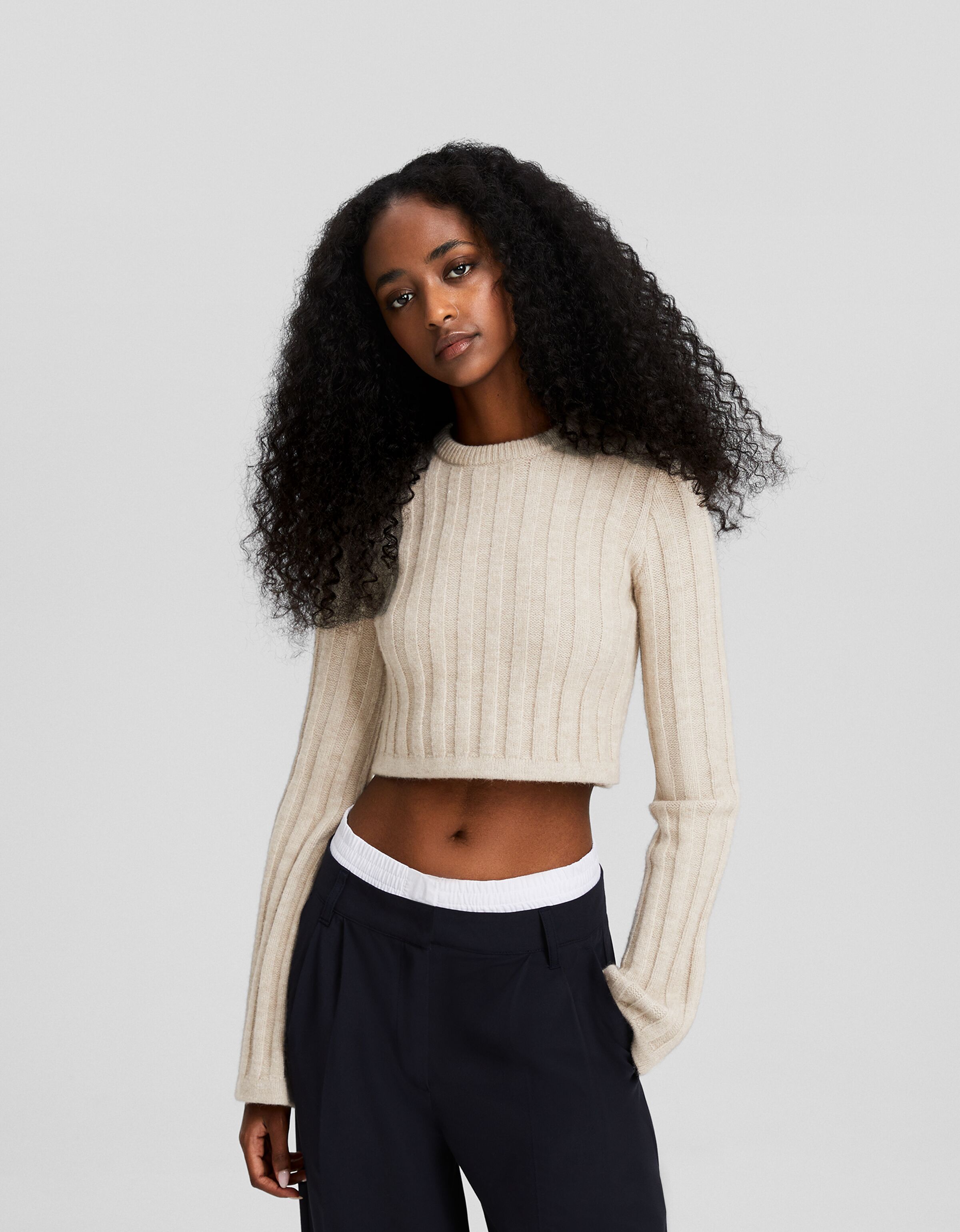 Jersey cropped rib
