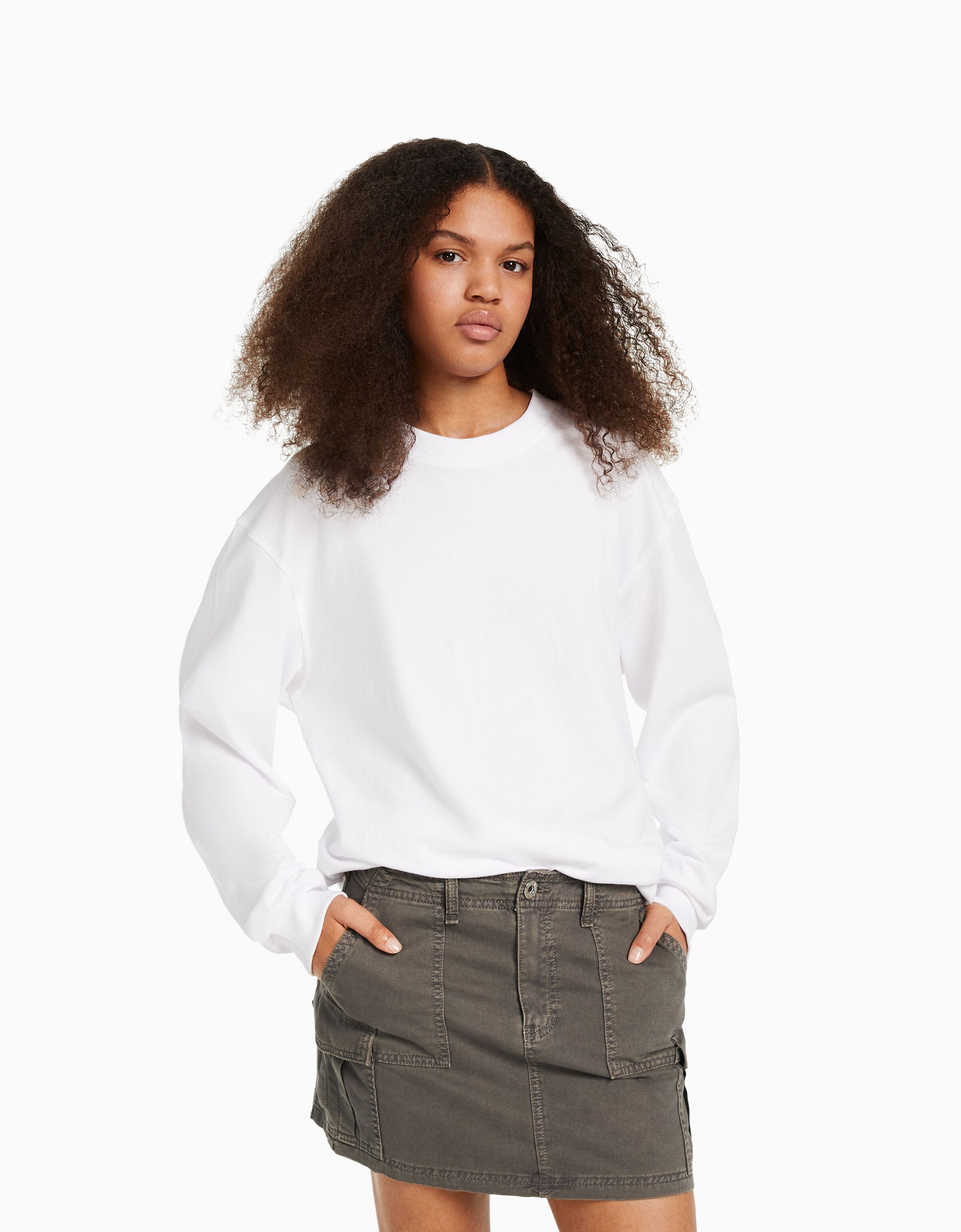 Falda mini algodón cargo