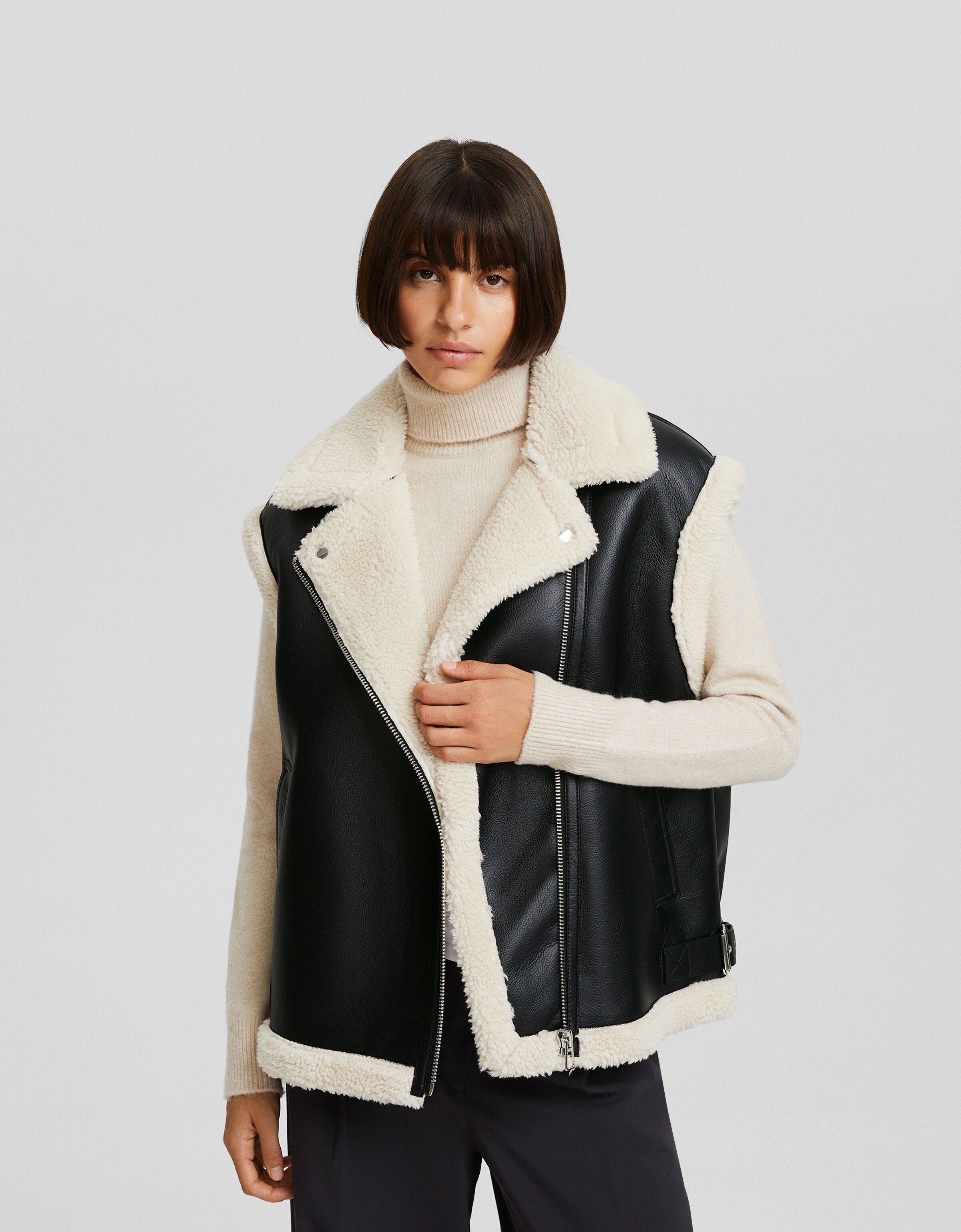 Chaleco doble faz efecto piel