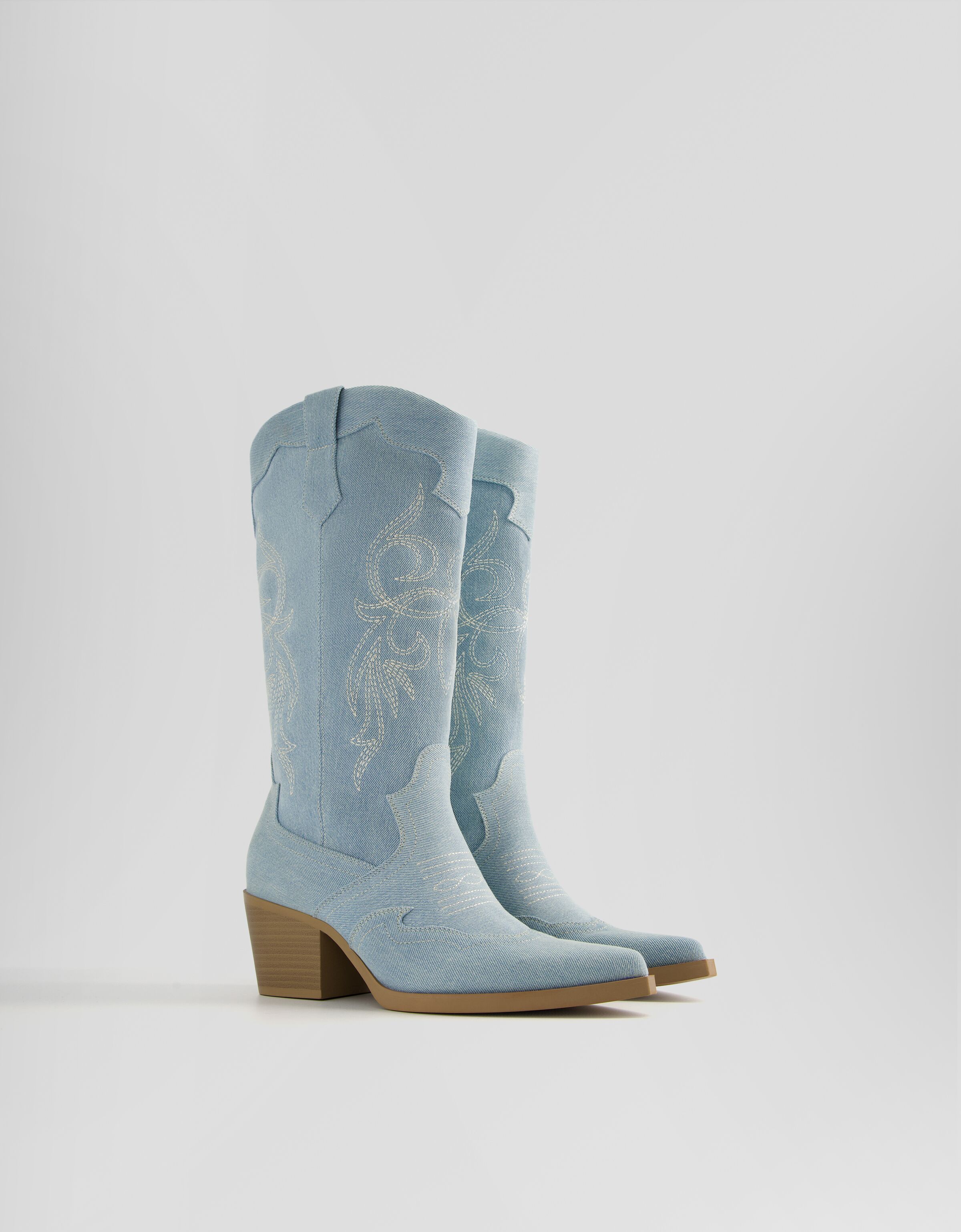 Botas tacón cowboy denim