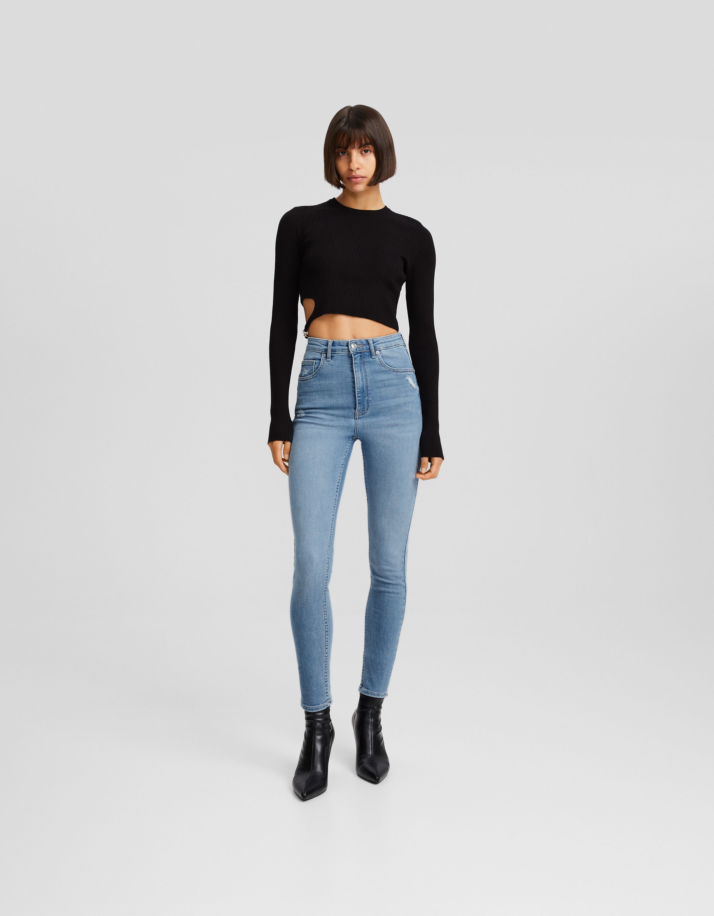 Jeans super high waist skinny