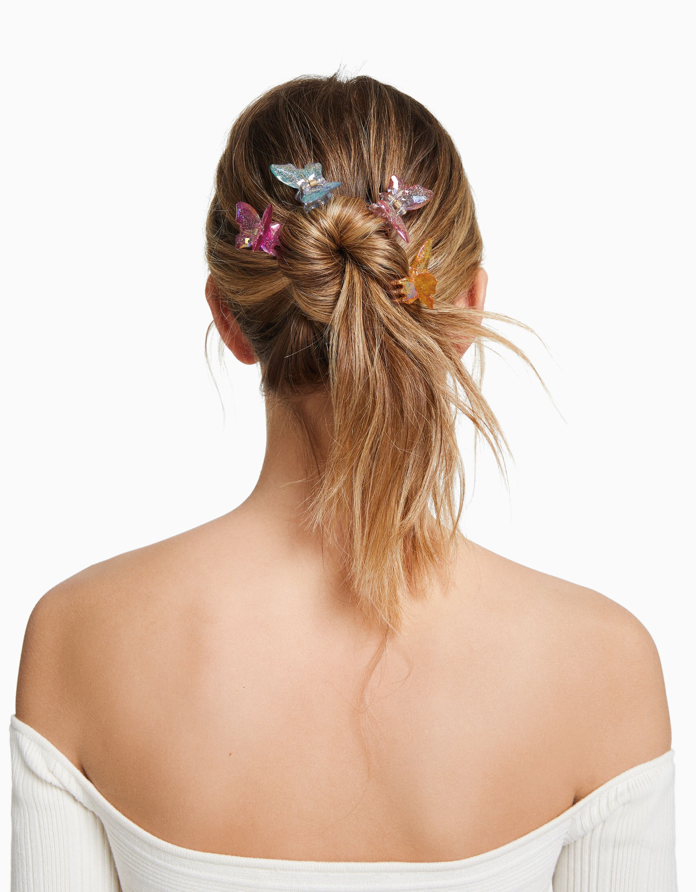 Set 4 pinzas pelo mariposas