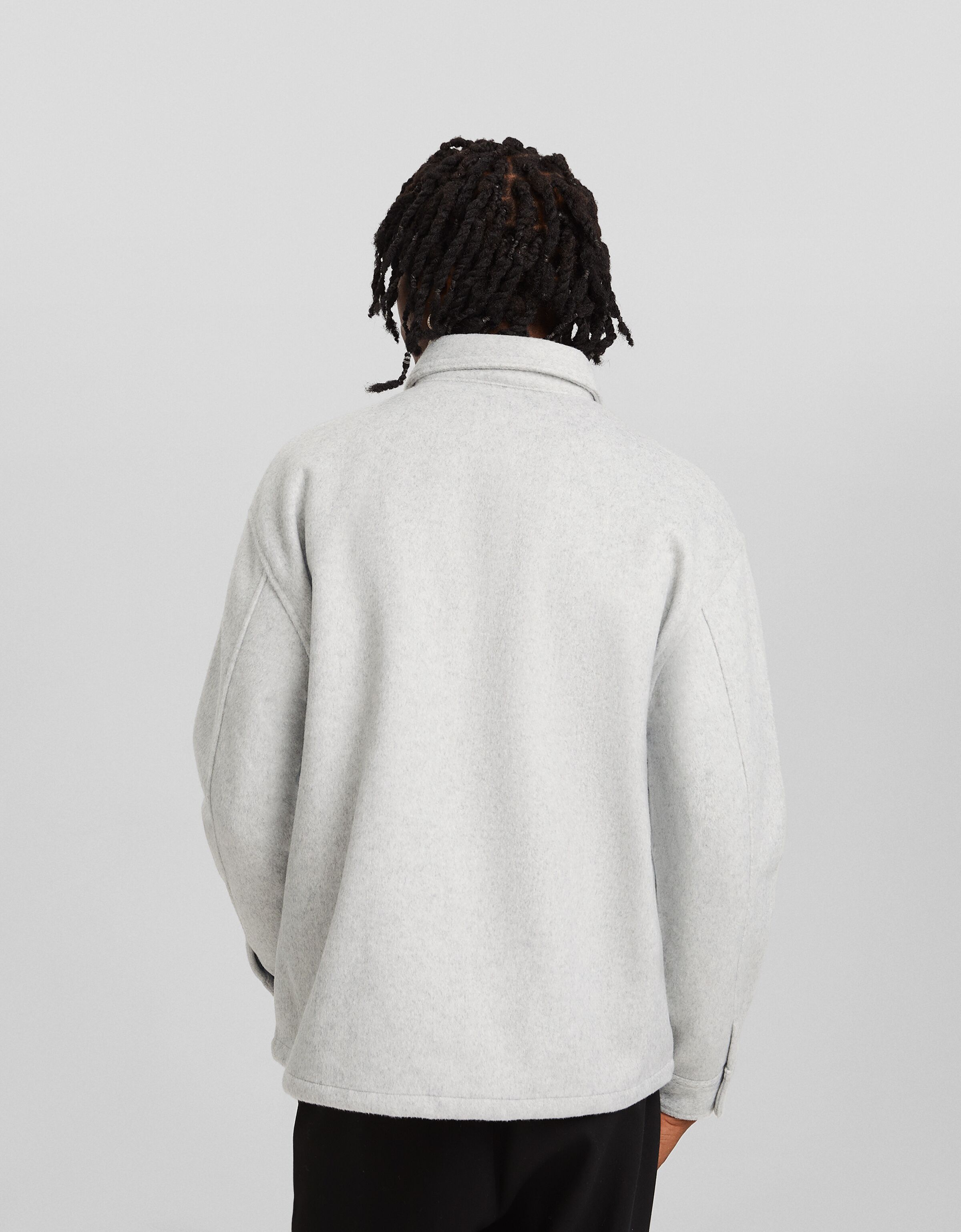 Sobrecamisa manga larga efecto franela cremallera