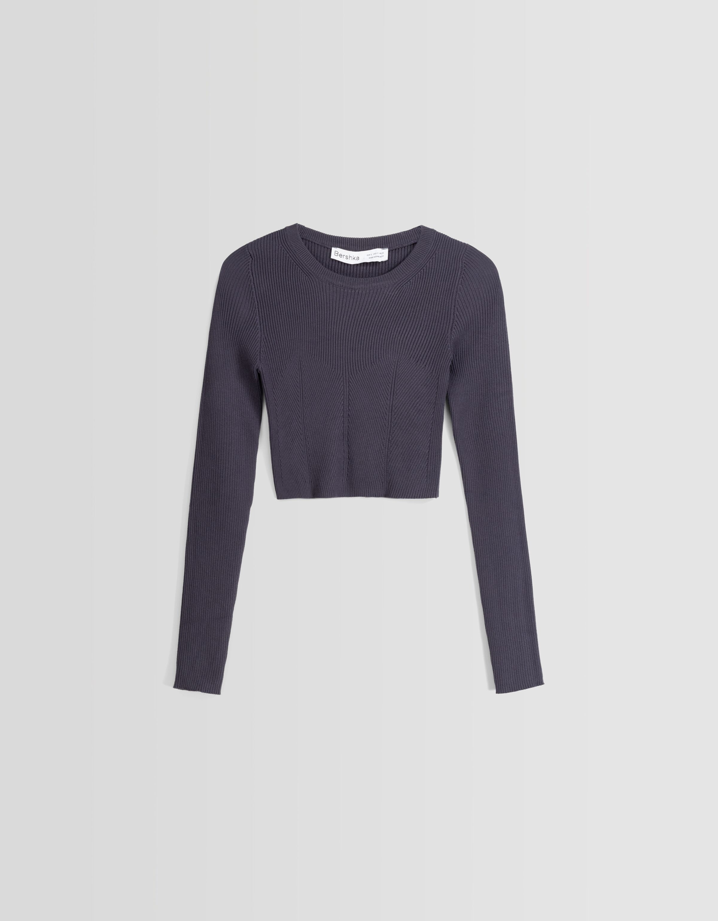 Jersey cropped punto rib