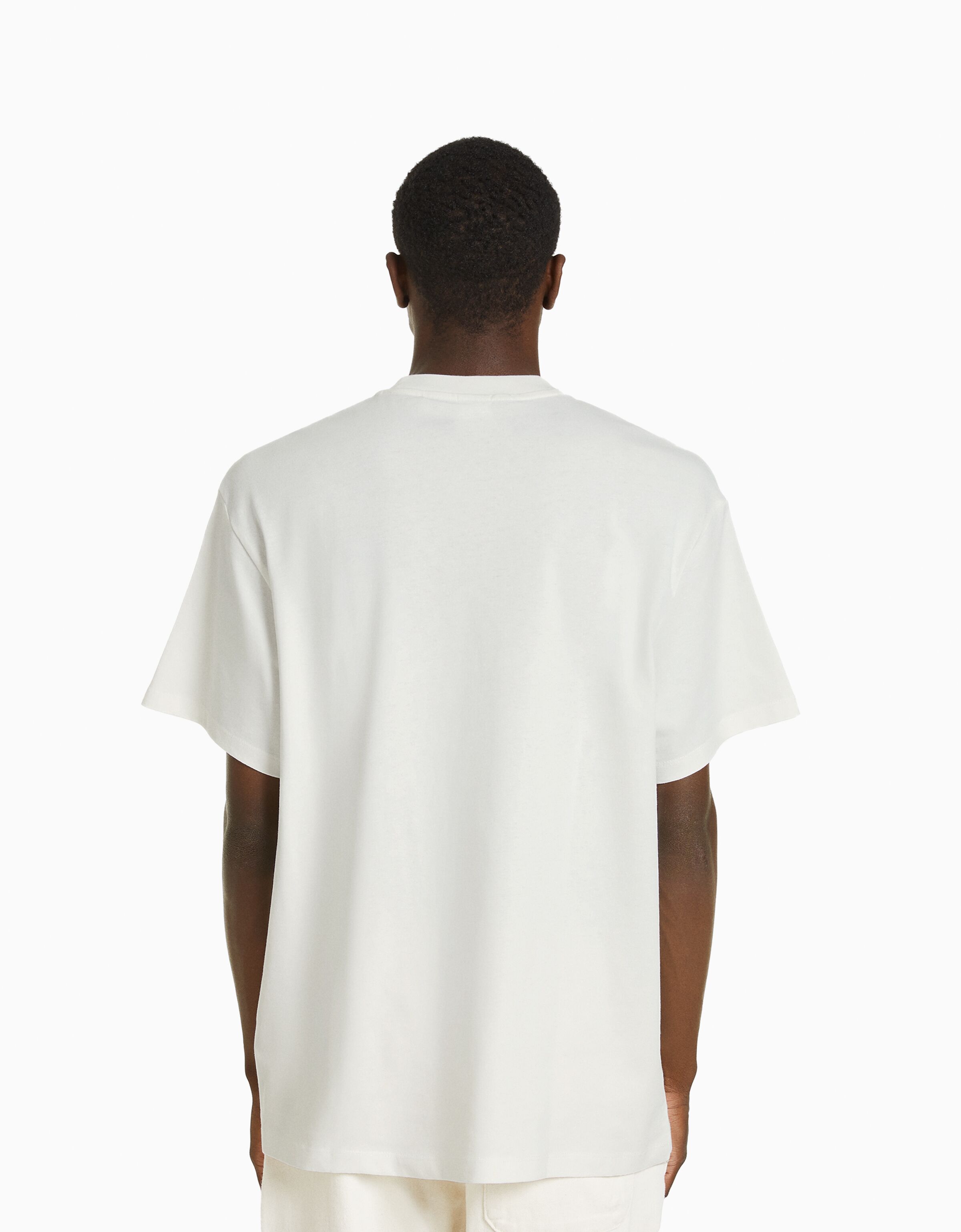 Camiseta manga corta boxy fit bordado