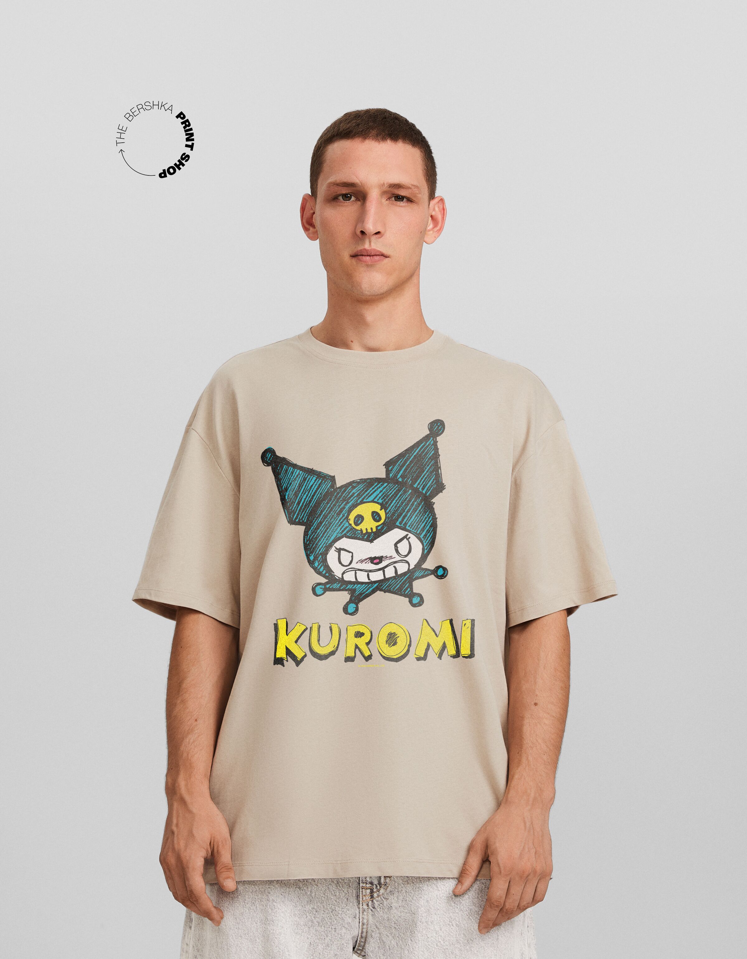 Camiseta Kuromi manga corta boxy fit print
