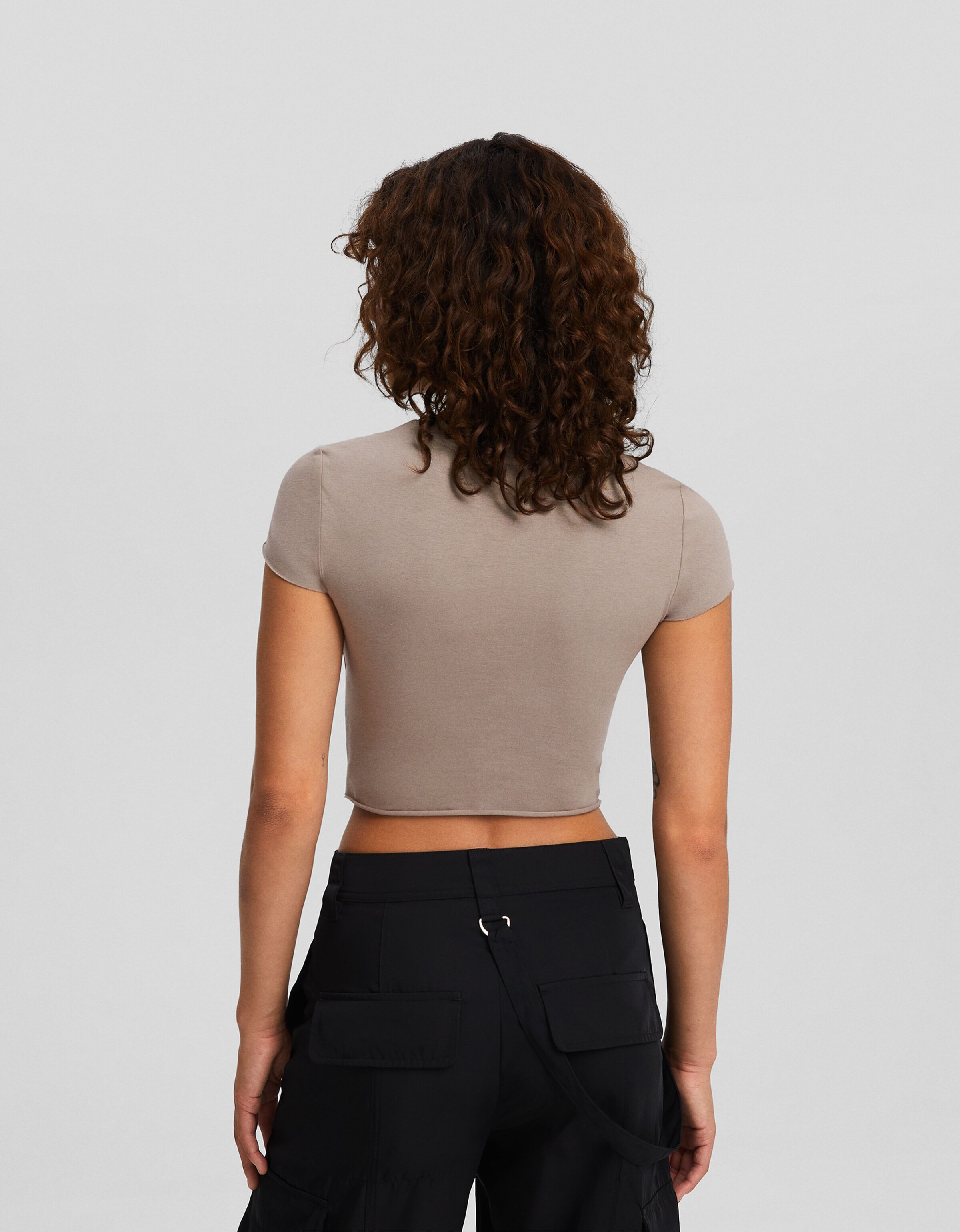 Camiseta manga corta doble capa cortes print