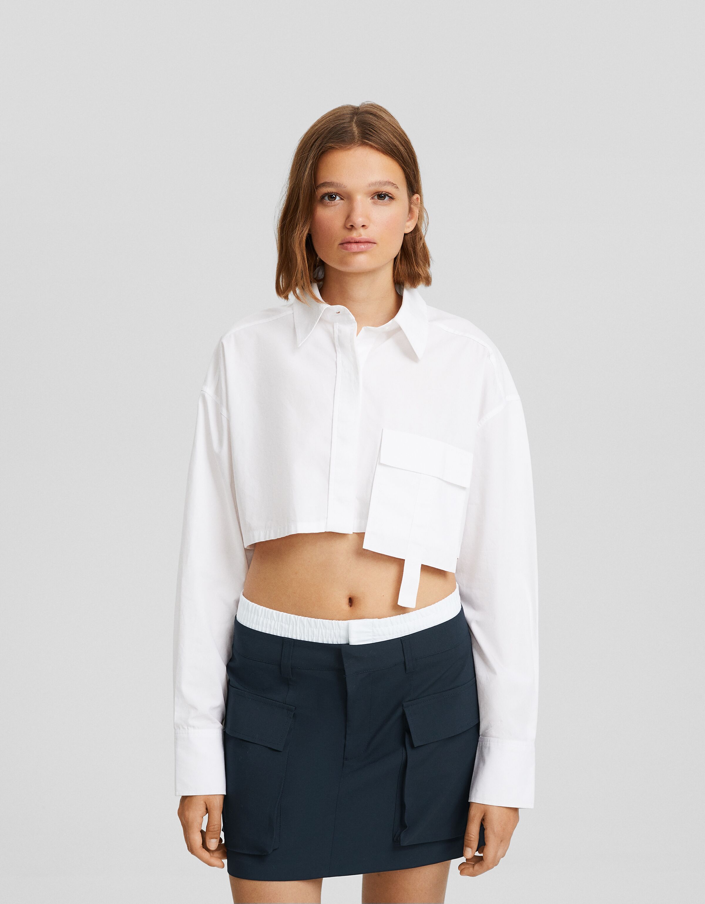 Falda mini cargo cintura underwear