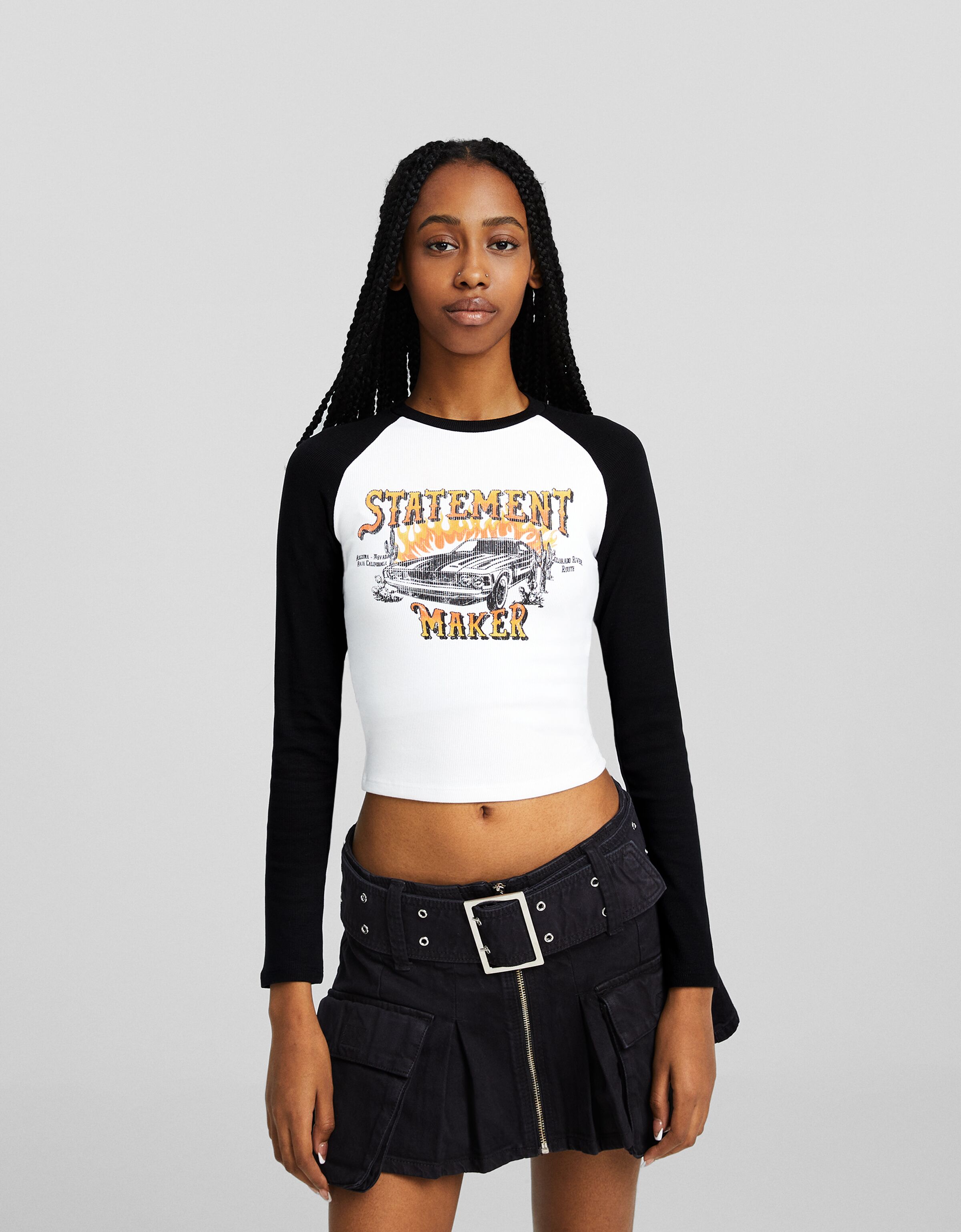 Camiseta manga larga ranglan print