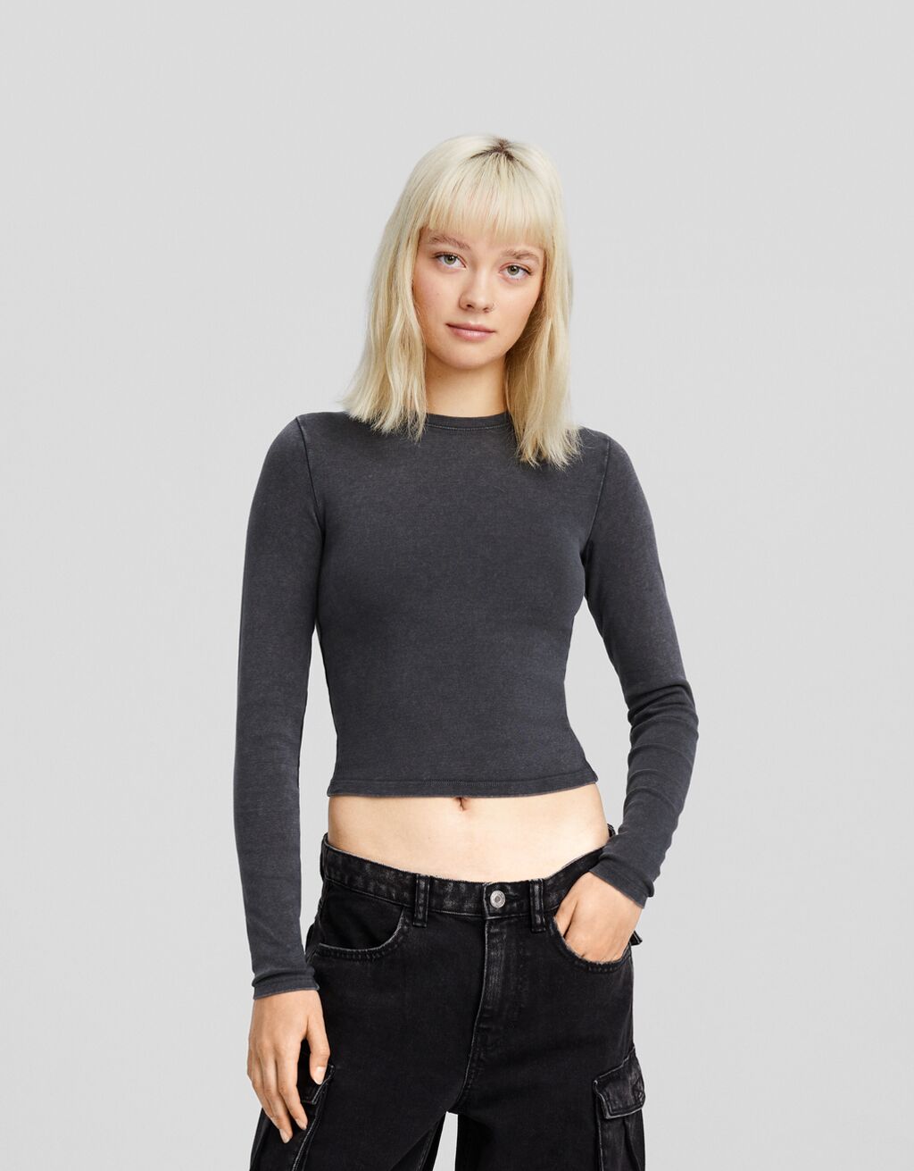 Camiseta manga larga cuello redondo