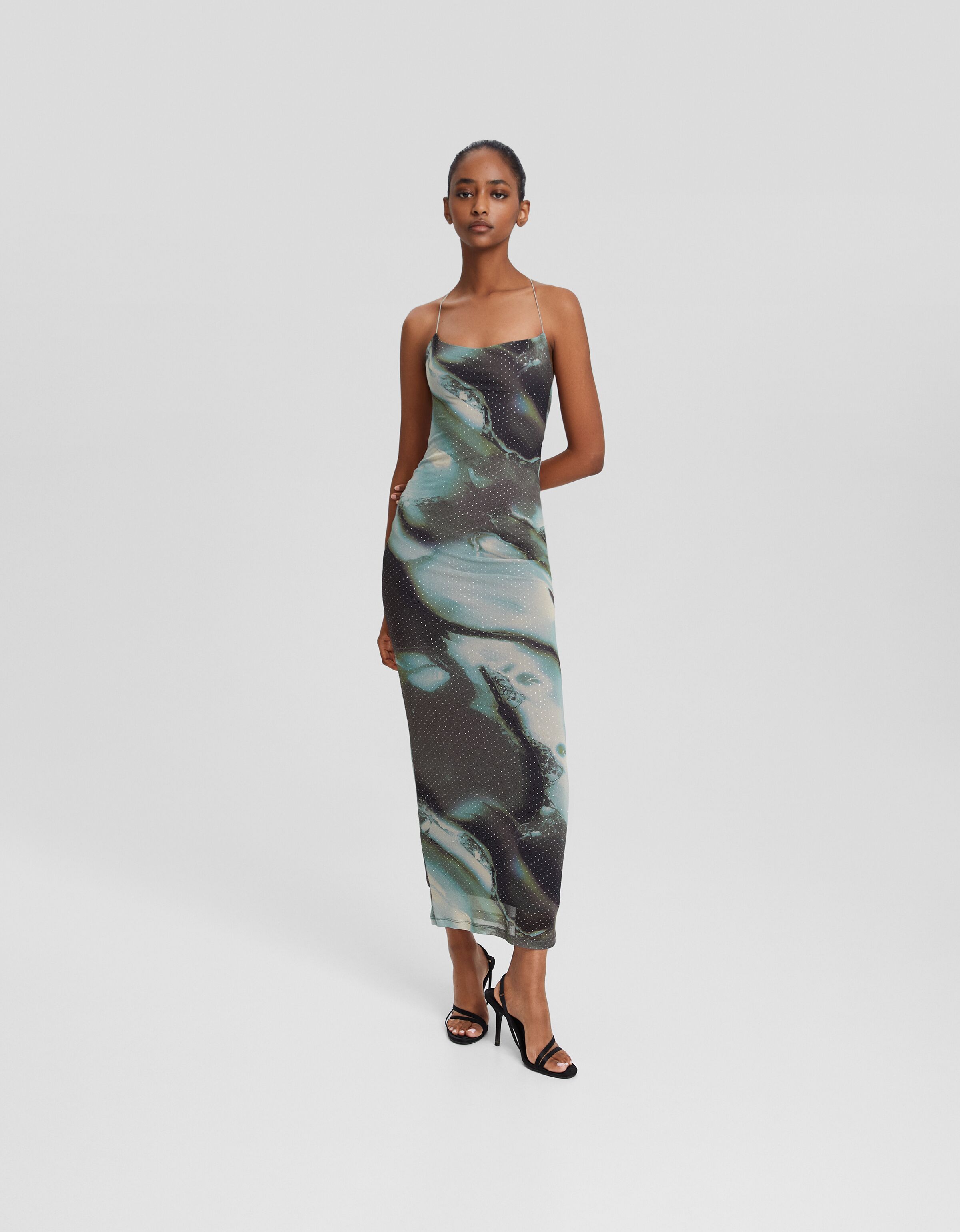 Vestido largo tirantes print