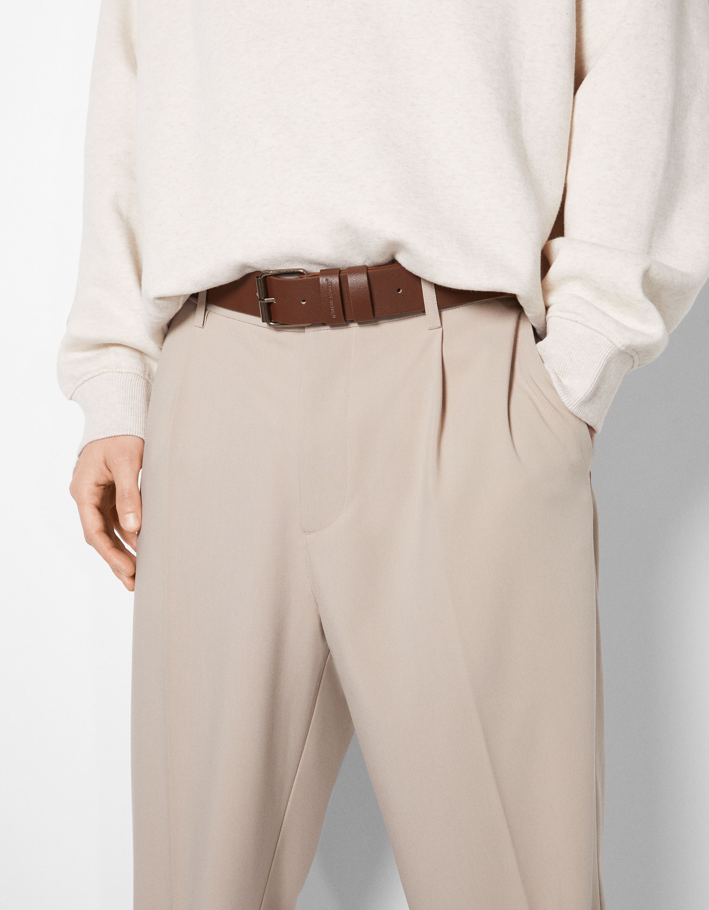 Cinturón ancho efecto piel