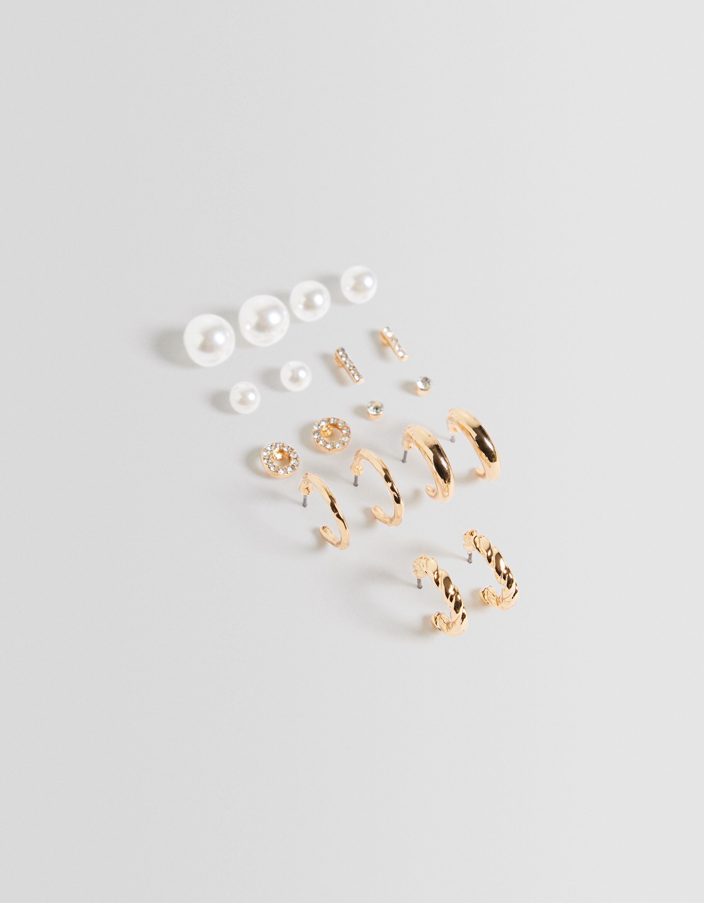 Set 9 pendientes perlas aros