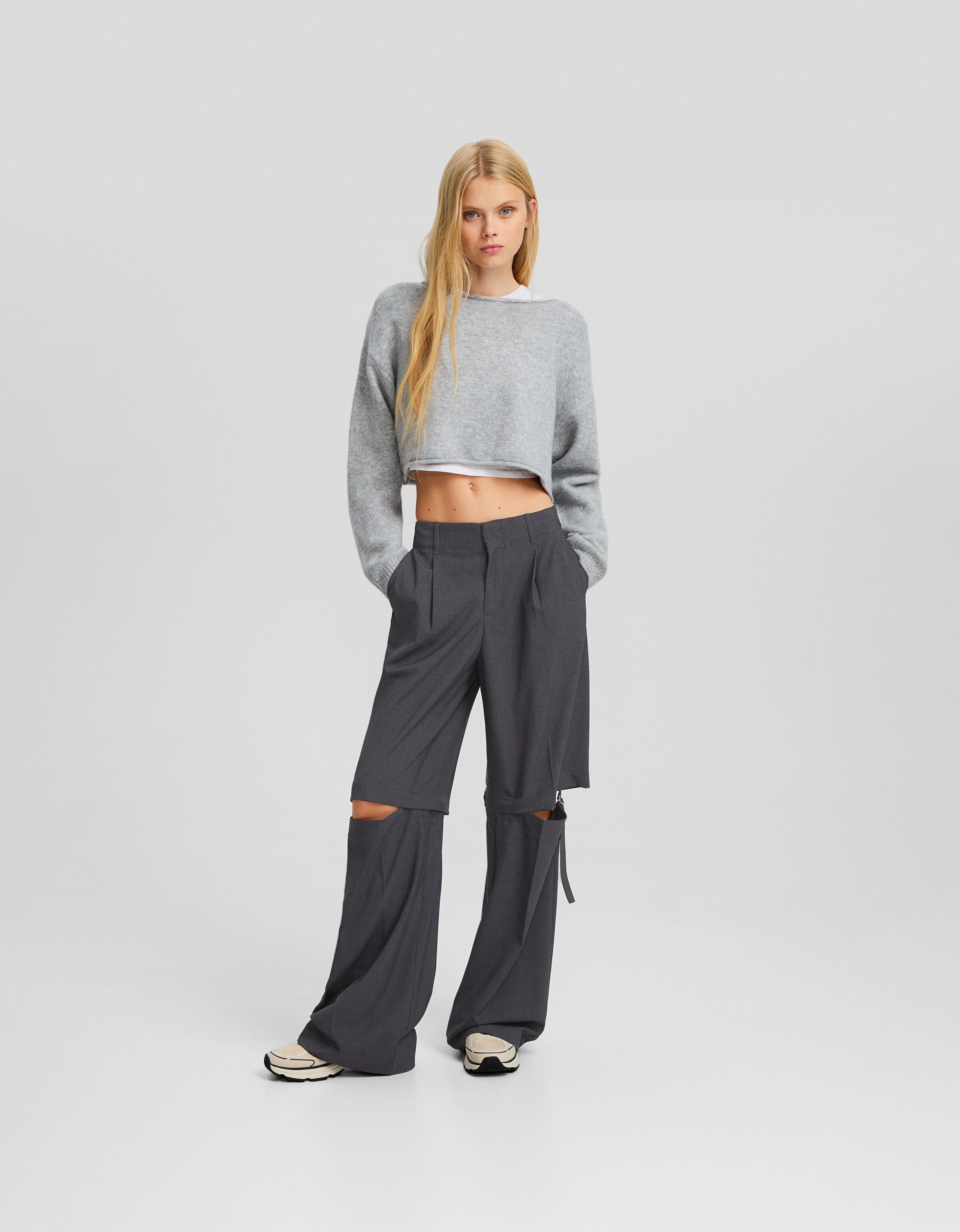 Pantalón wide leg tailoring desmontable