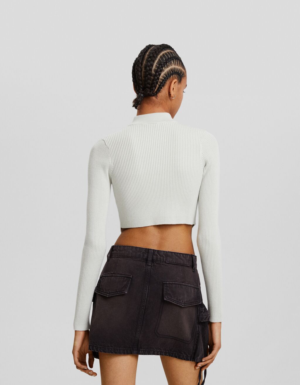 Cárdigan cremallera rib