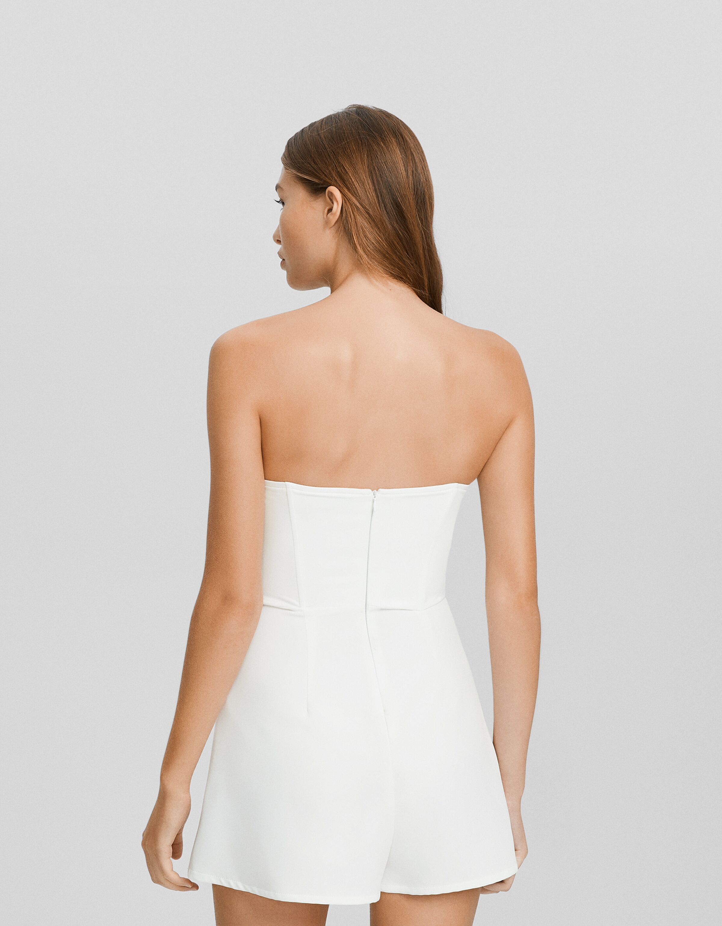 Mono corto bandeau tailoring cremallera