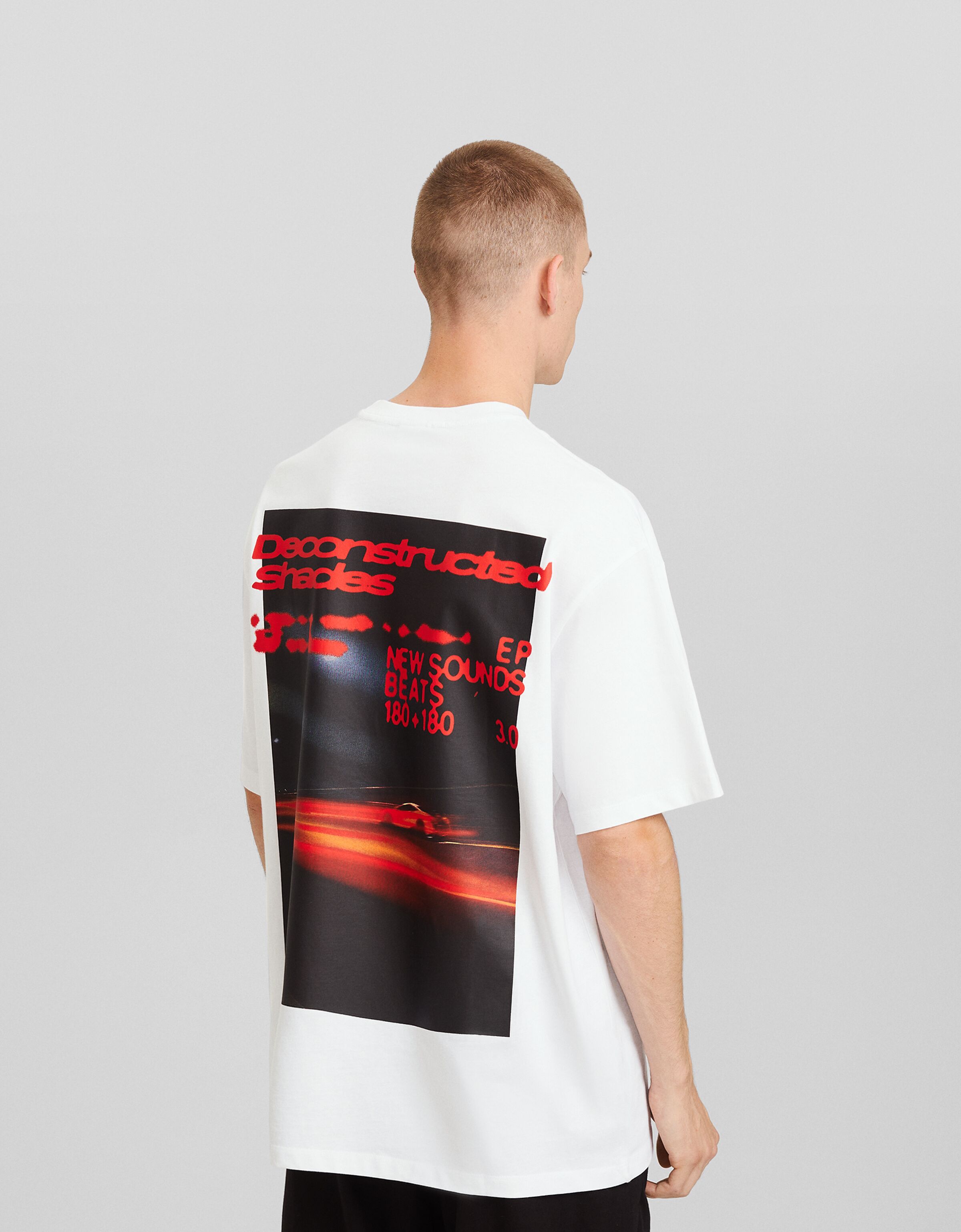 Camiseta manga corta boxy fit racing print