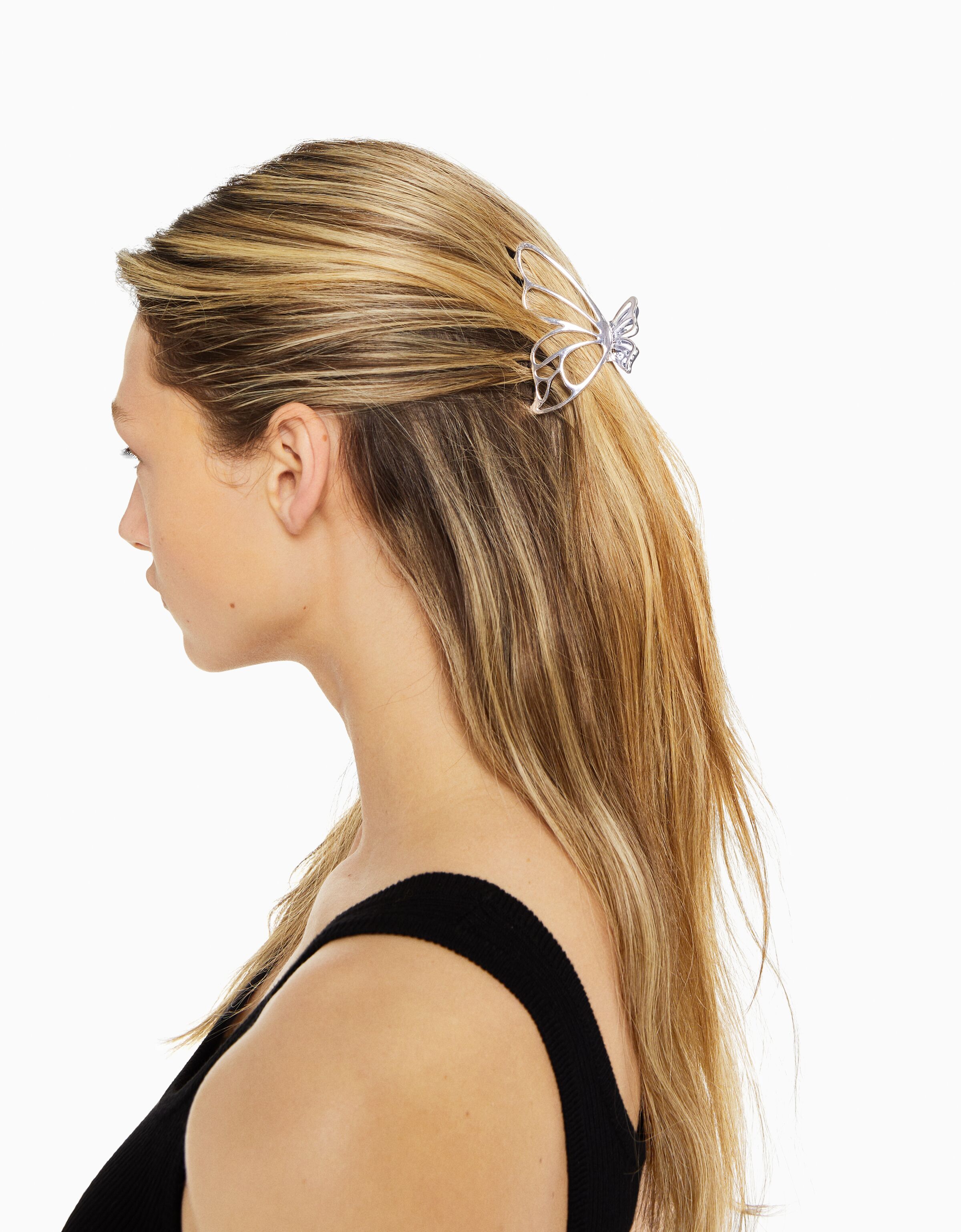 Pinza pelo metálica mariposa