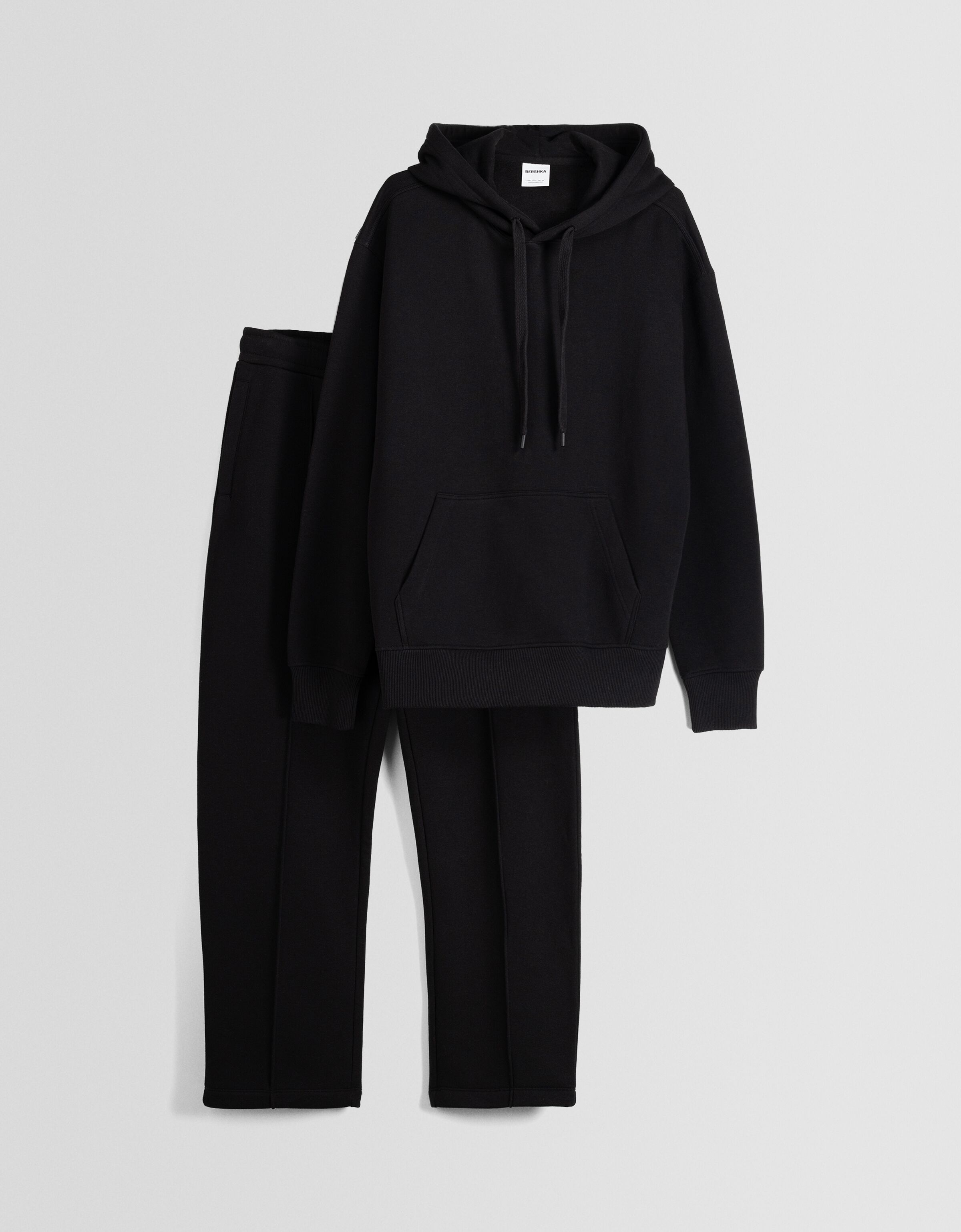 Set sudadera capucha y pantalón wide leg felpa
