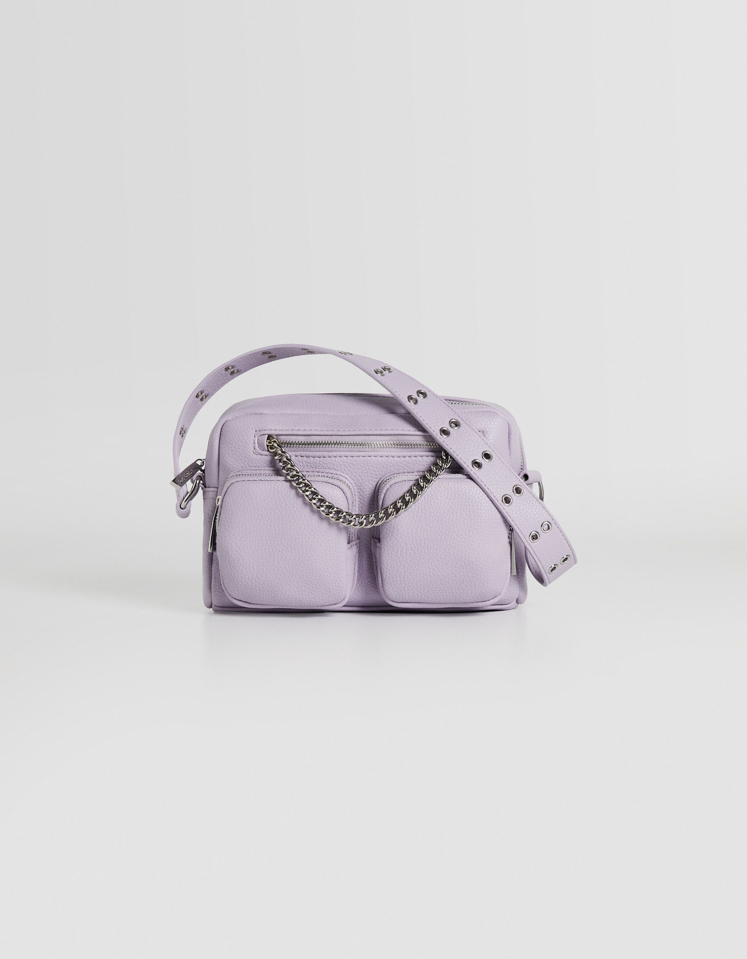 Bolso bandolera multiposición cadena bolsillos