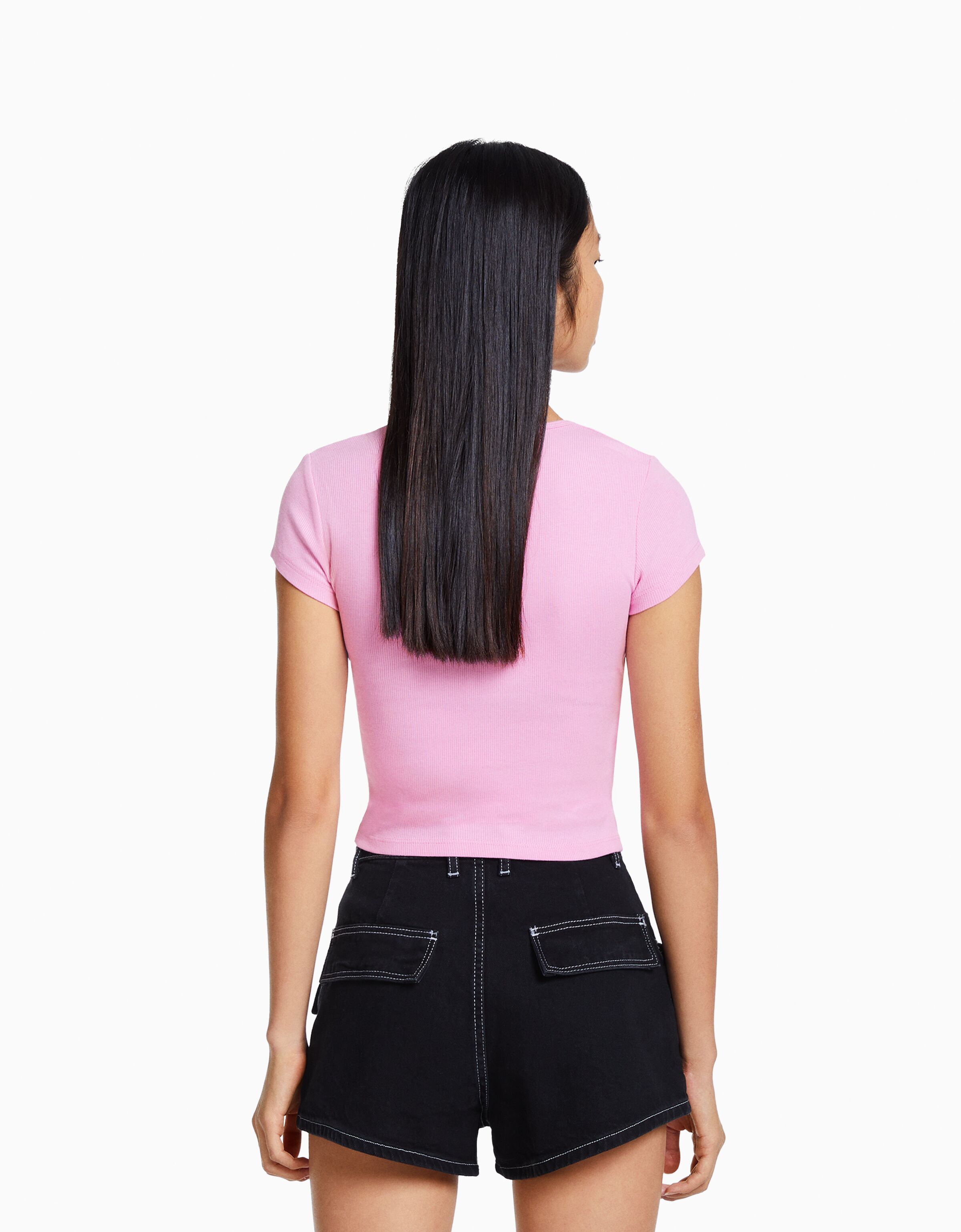 Camiseta manga corta rib