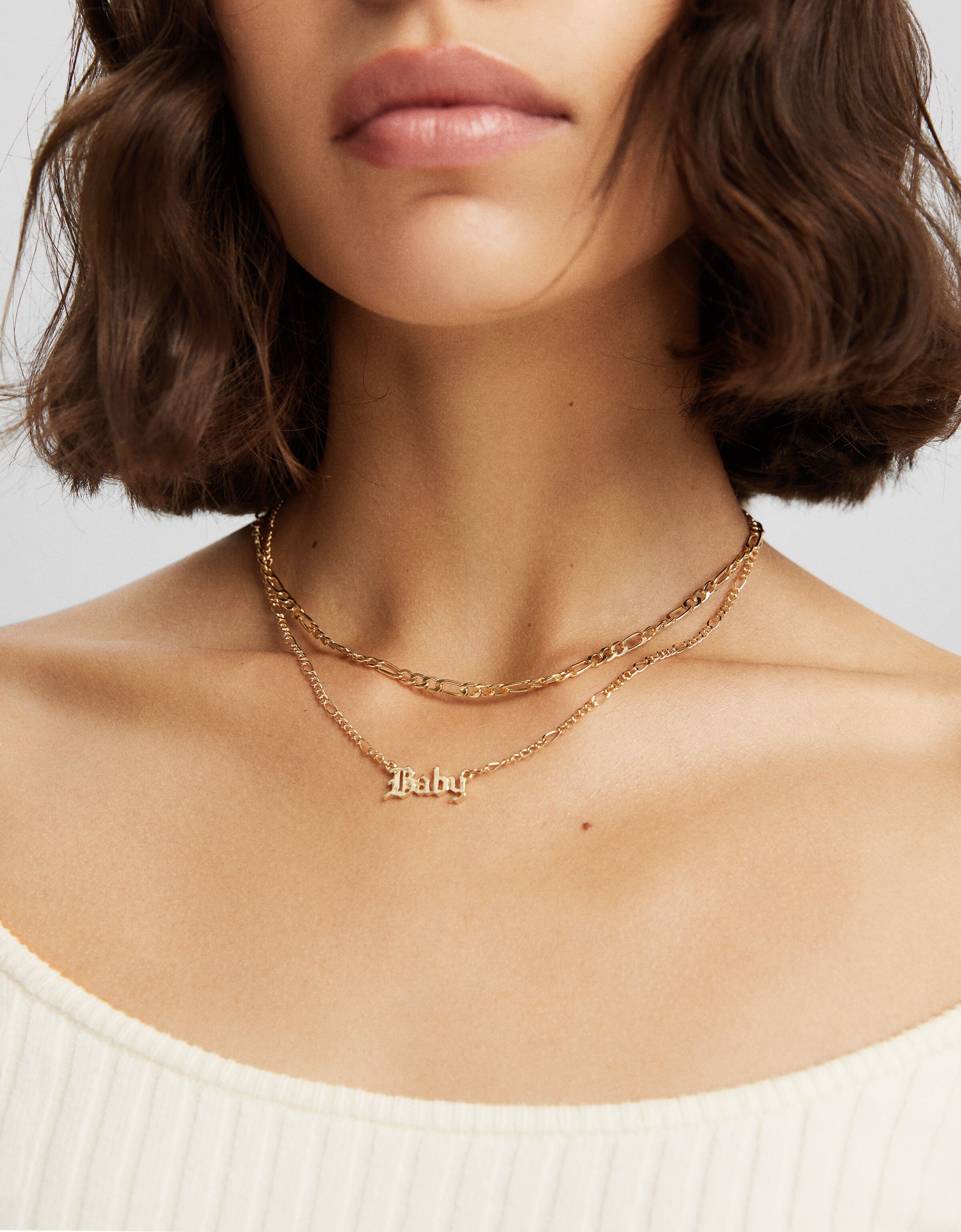 Set 4 collares corazón pedrería