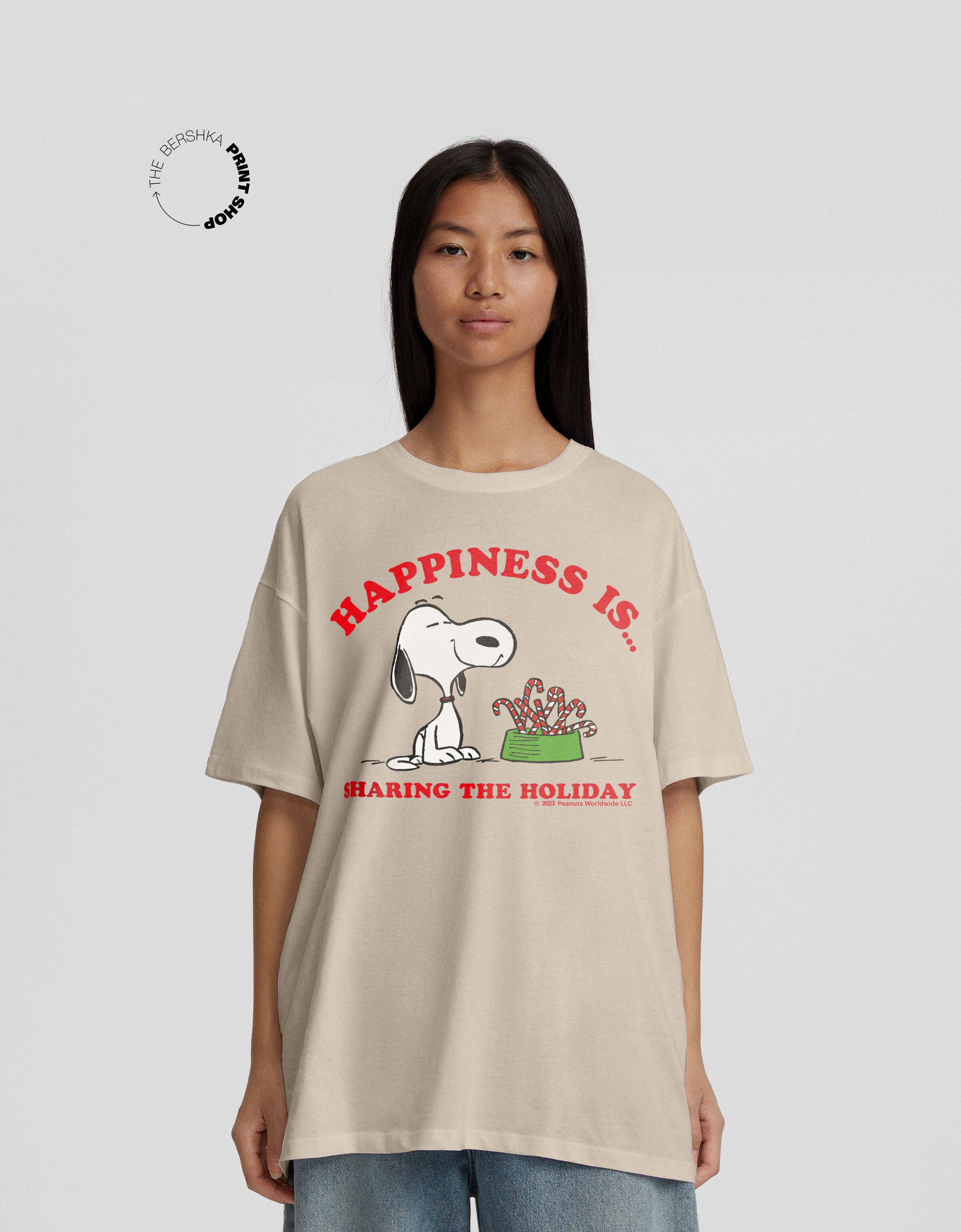 Camiseta Snoopy manga corta boxy fit print