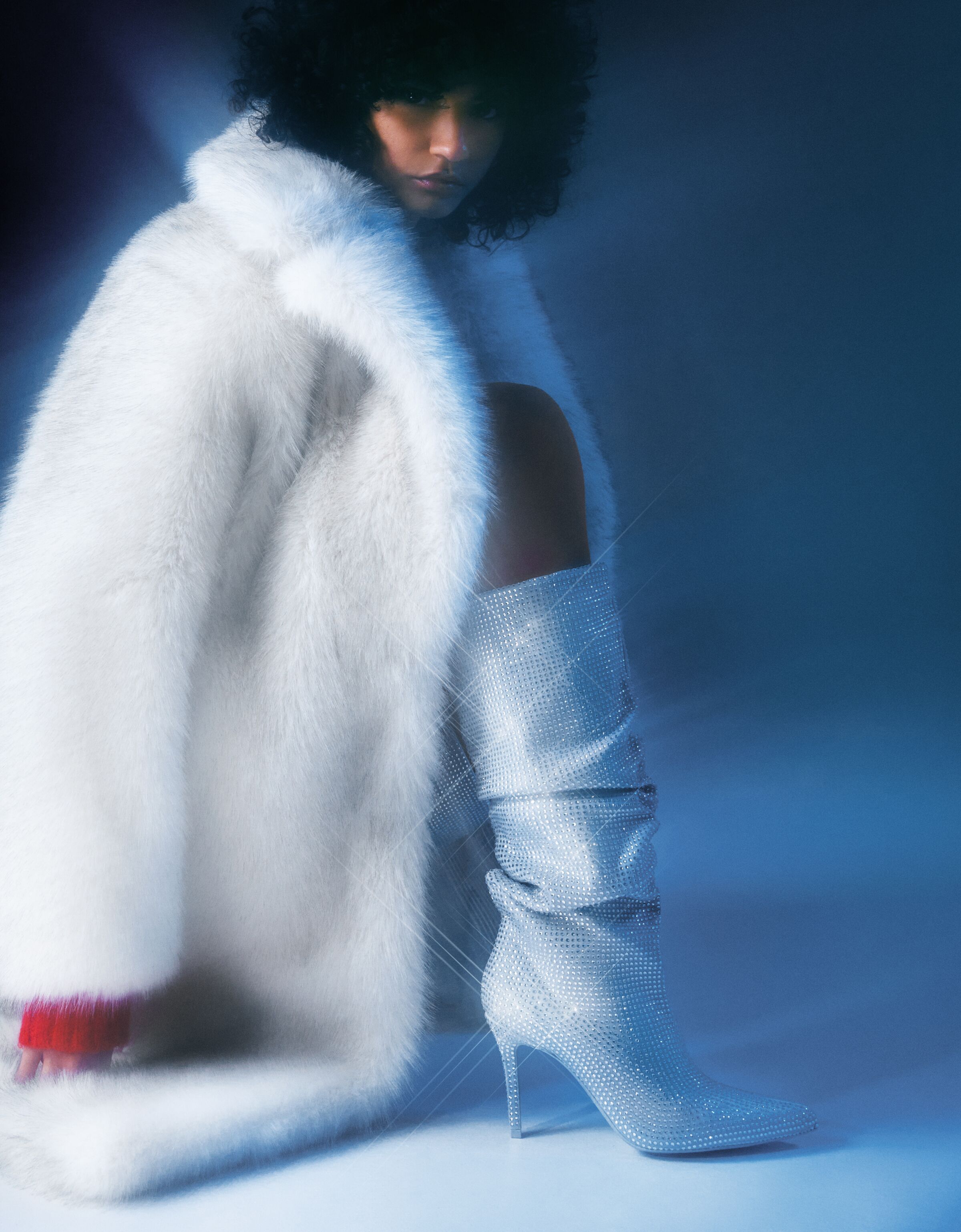 Botas tacón fino brillos