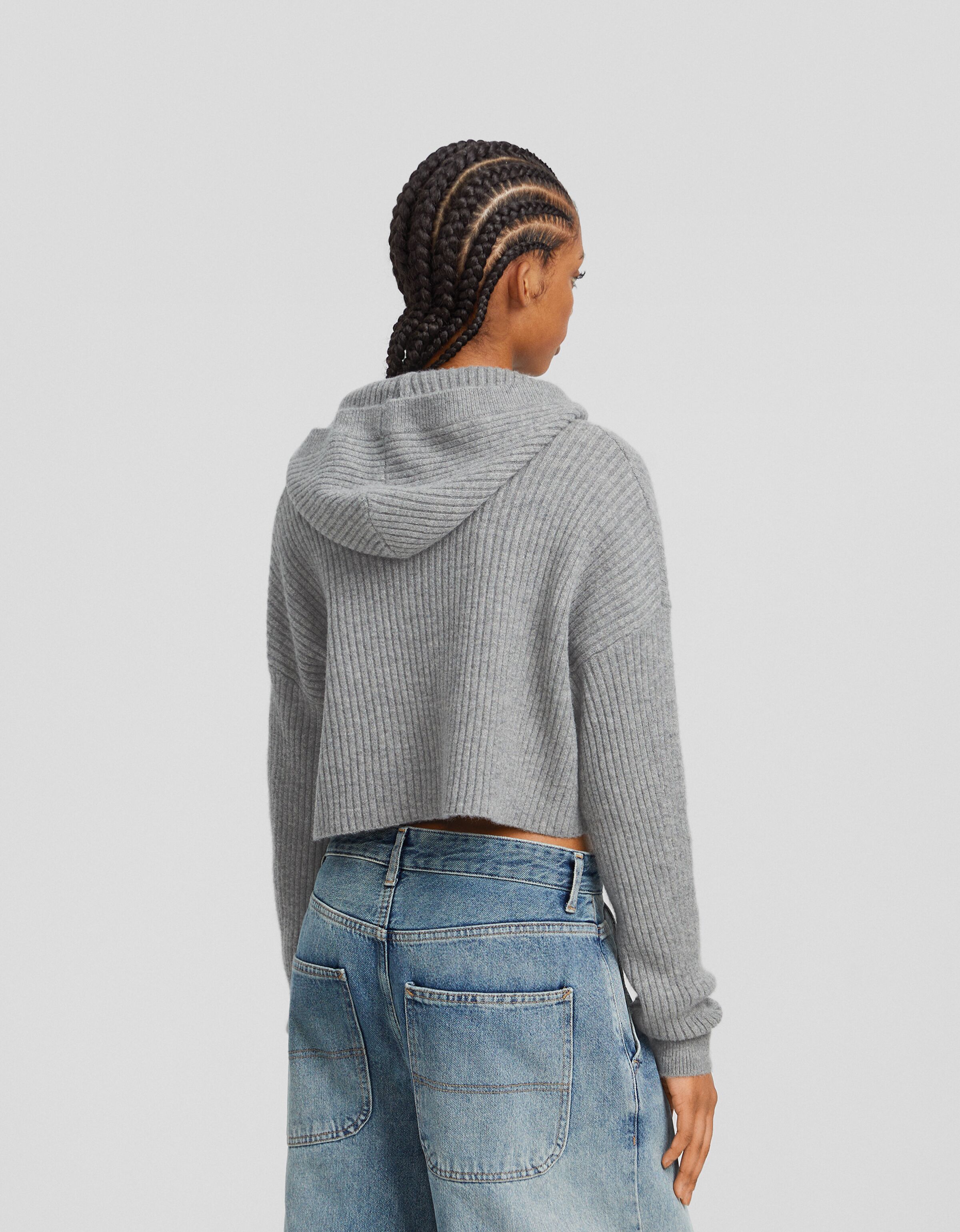 Cárdigan capucha cremallera