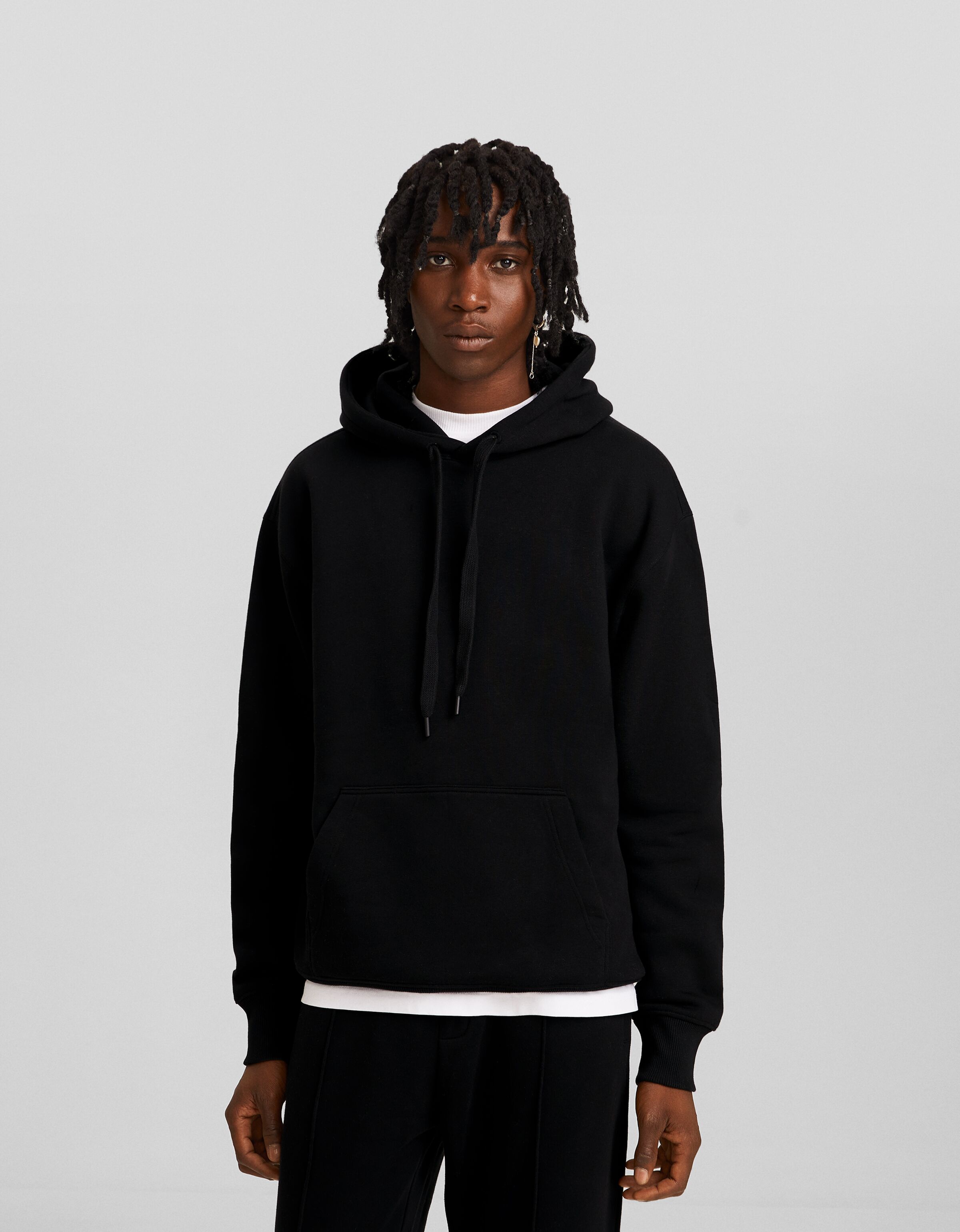 Set sudadera capucha y pantalón wide leg felpa