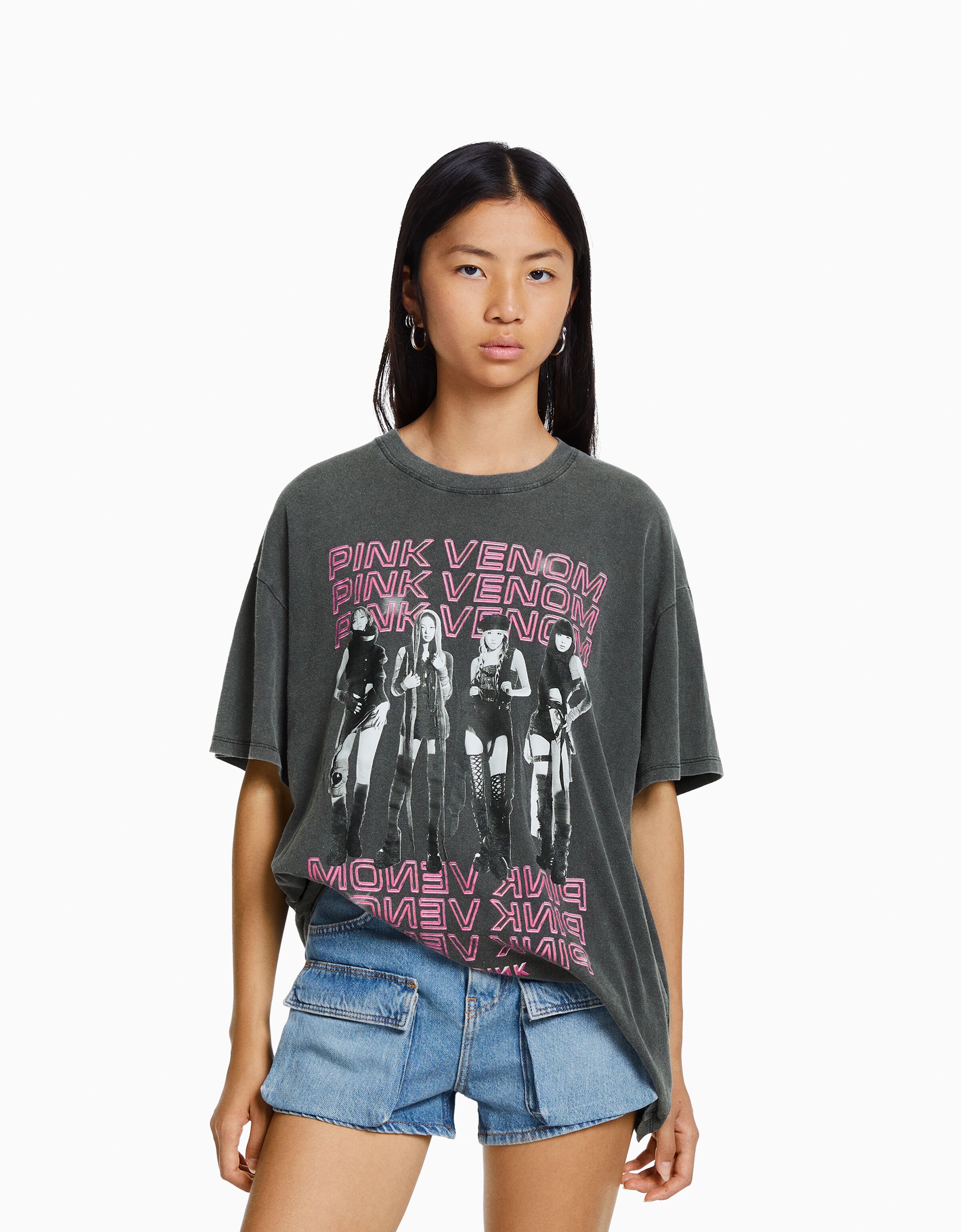 Camiseta Blackpink manga corta oversize print