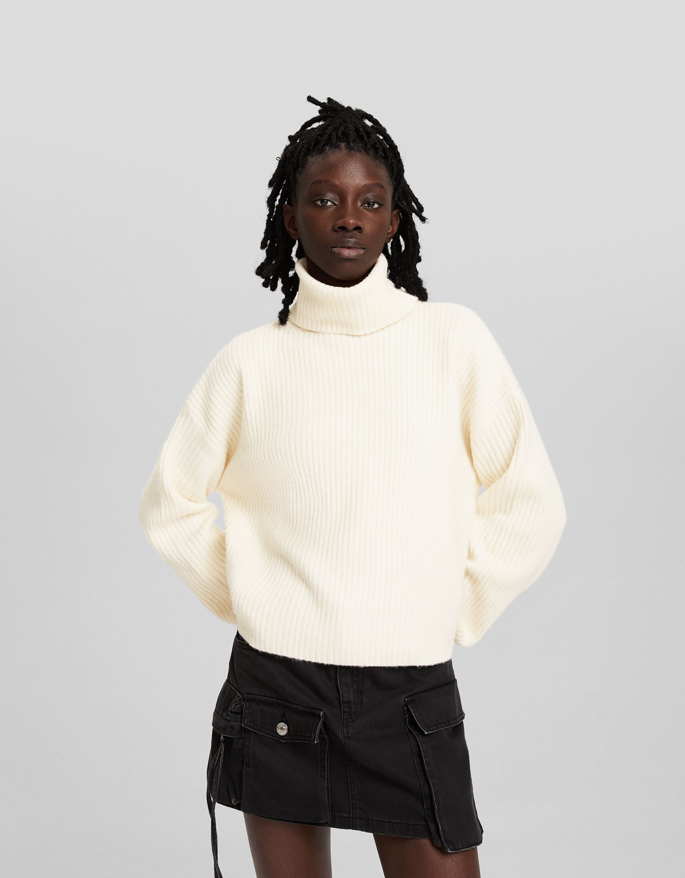 Jersey cuello subido rib