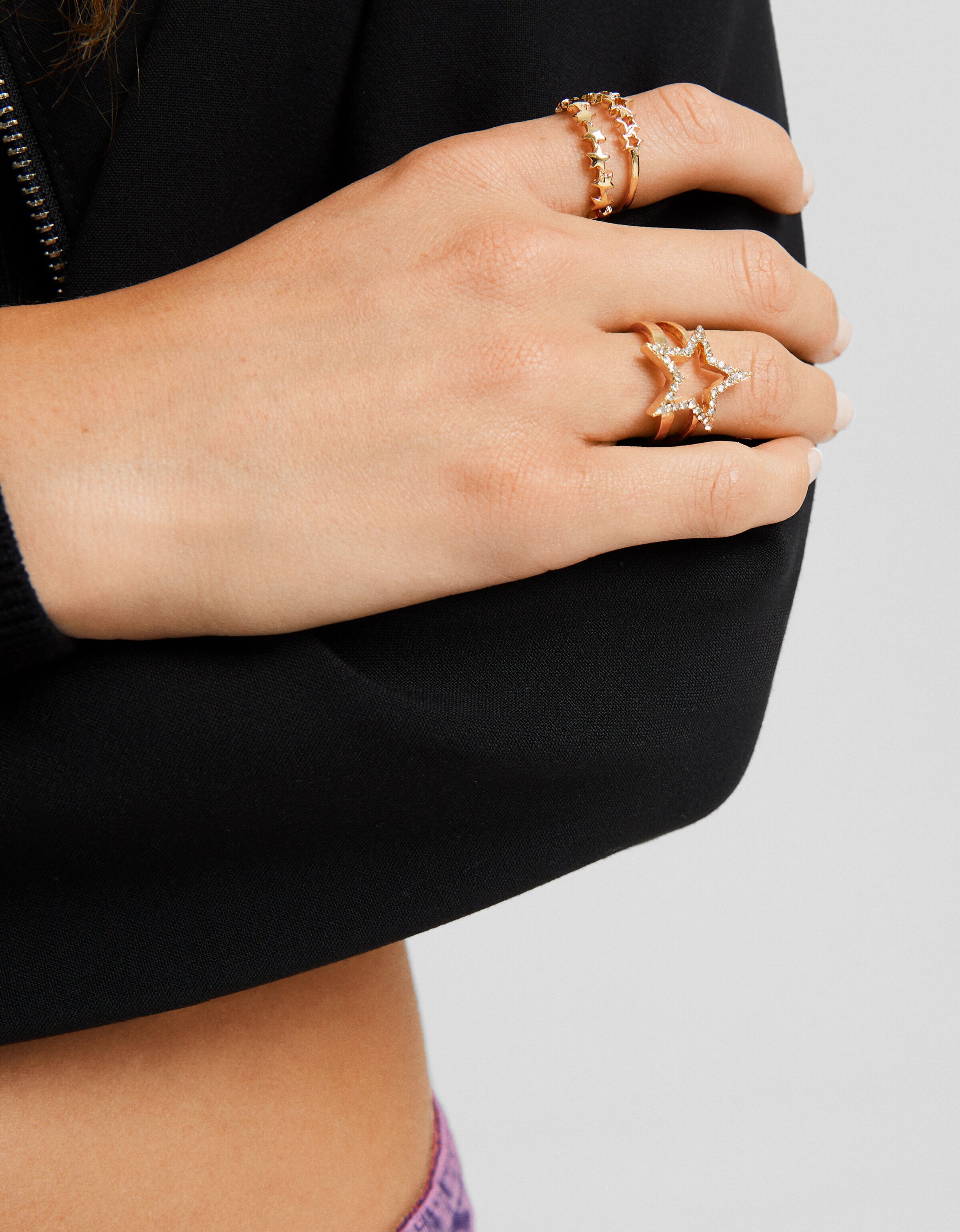 Set 7 anillos estrellas pedrería