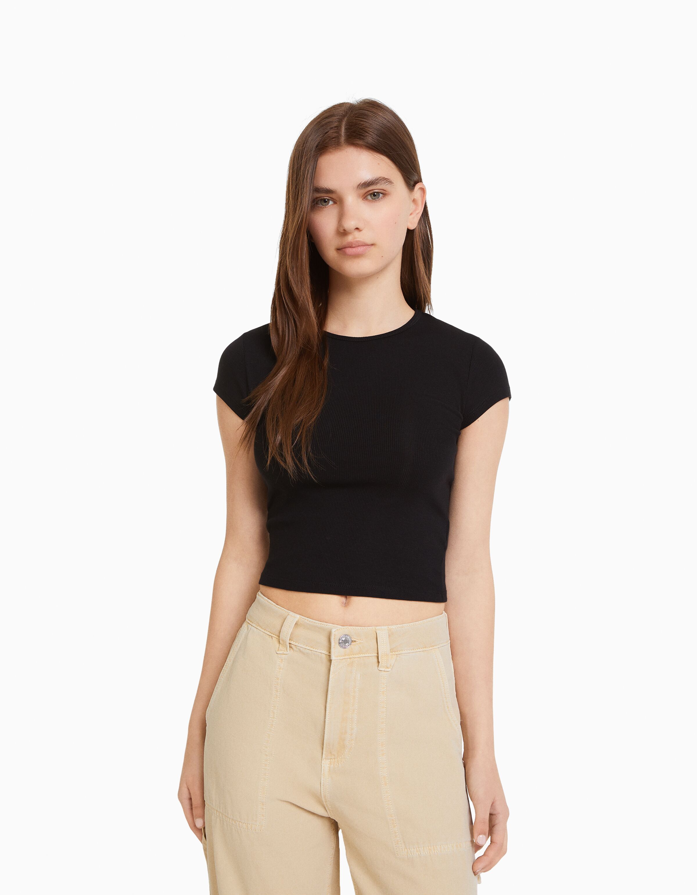 Camiseta manga corta rib