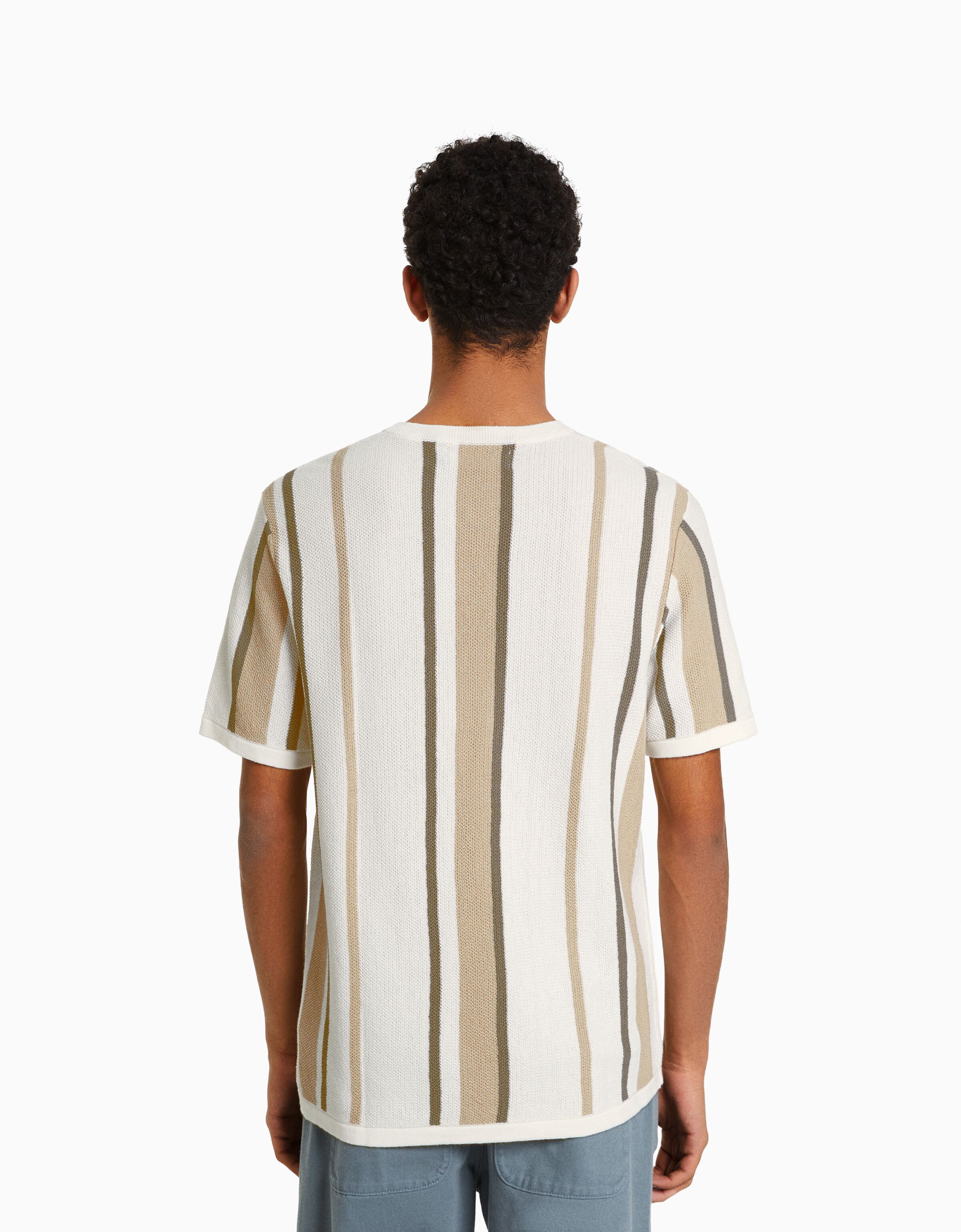 Camiseta manga corta print raya vertical