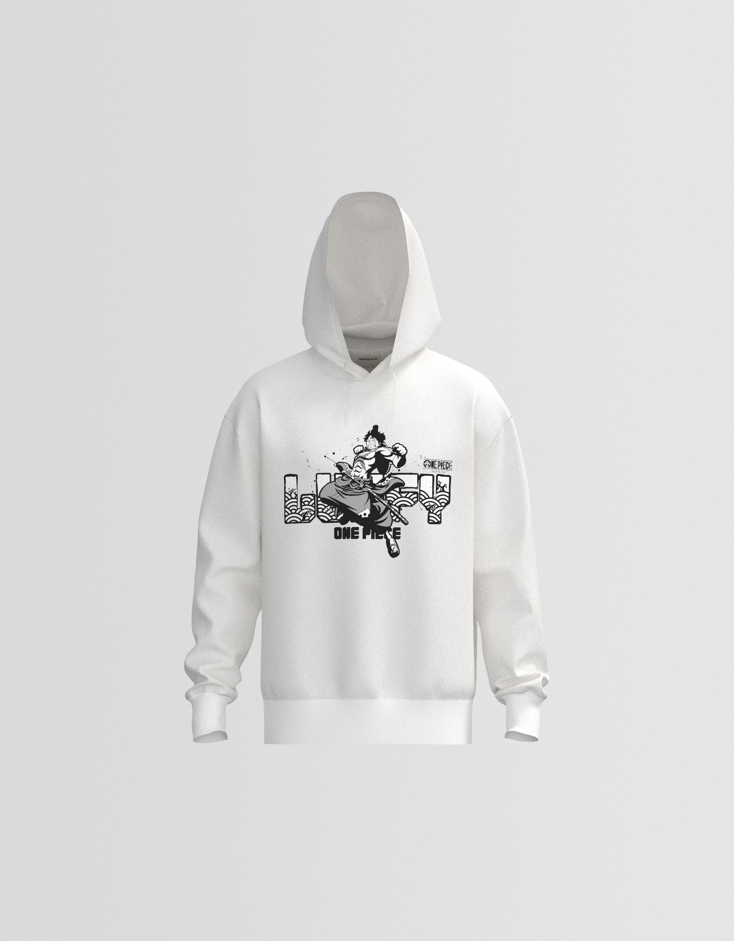 Sudadera One Piece capucha oversize print
