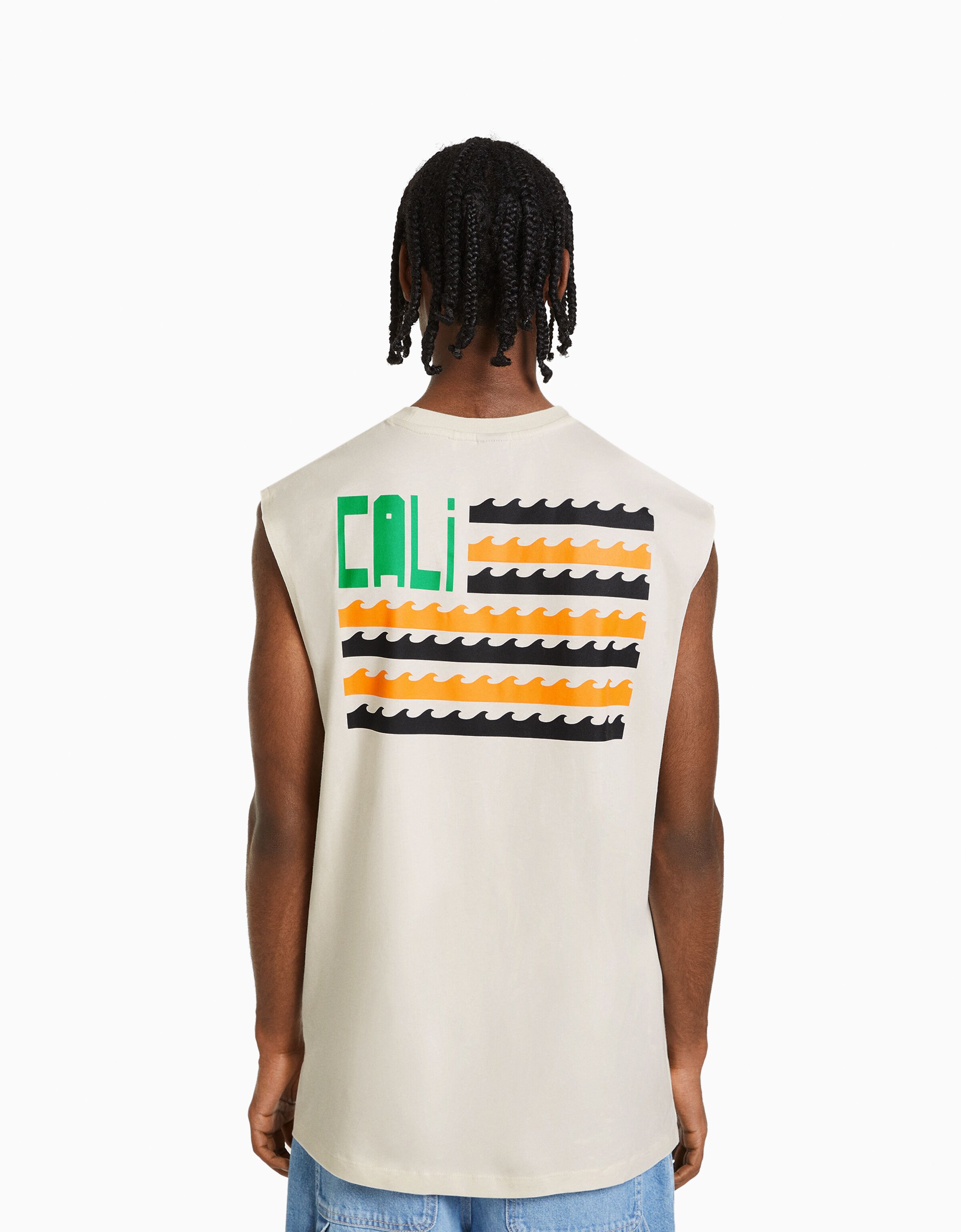 Camiseta sin mangas worker print