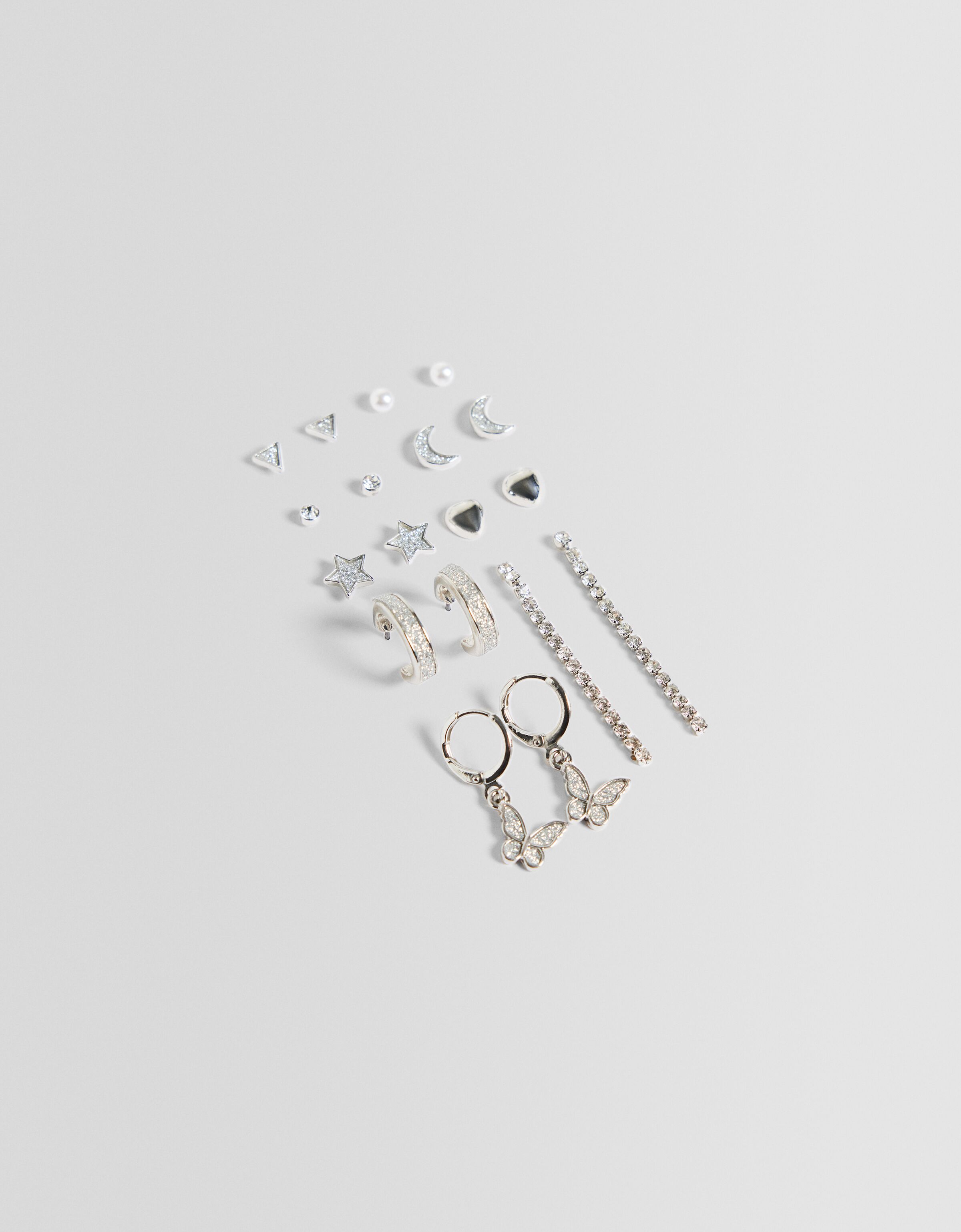 Set 9 pendientes pedrería