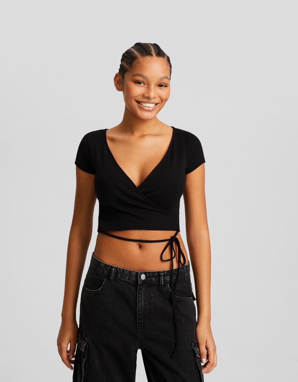 Camiseta manga corta bailarina rib