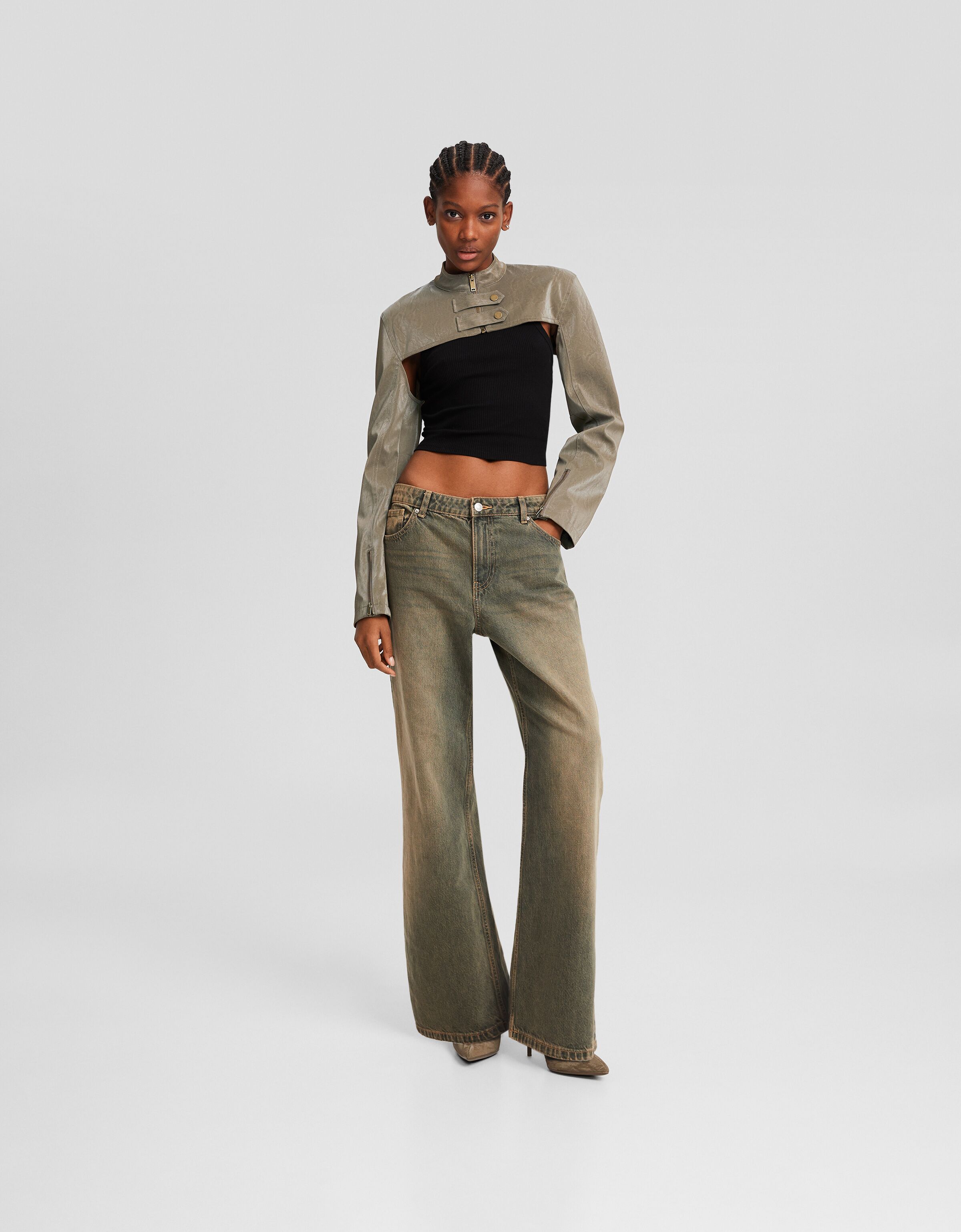 Manguitos cropped hebilla