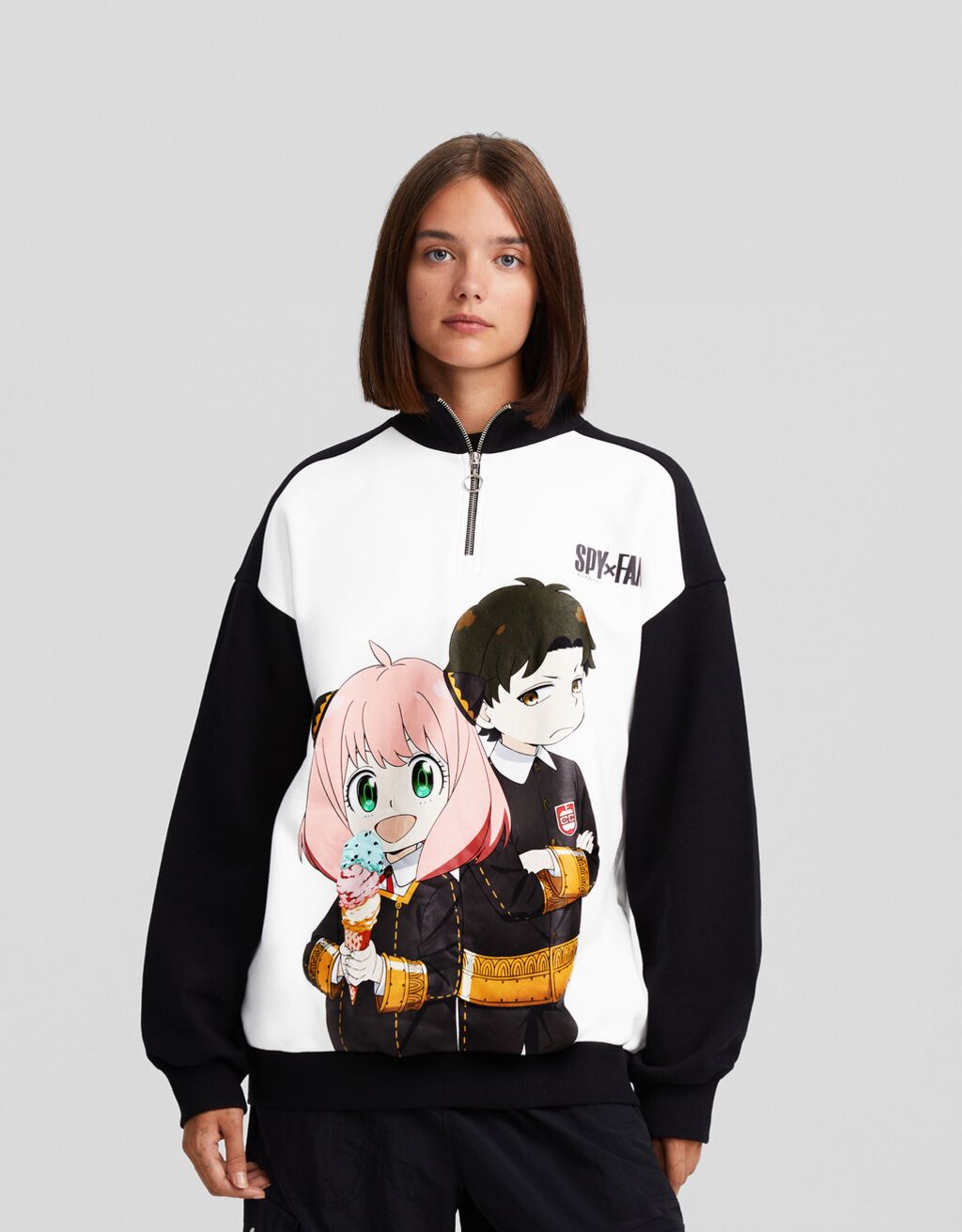 Sudadera SPY × FAMILY cuello subido cremallera print