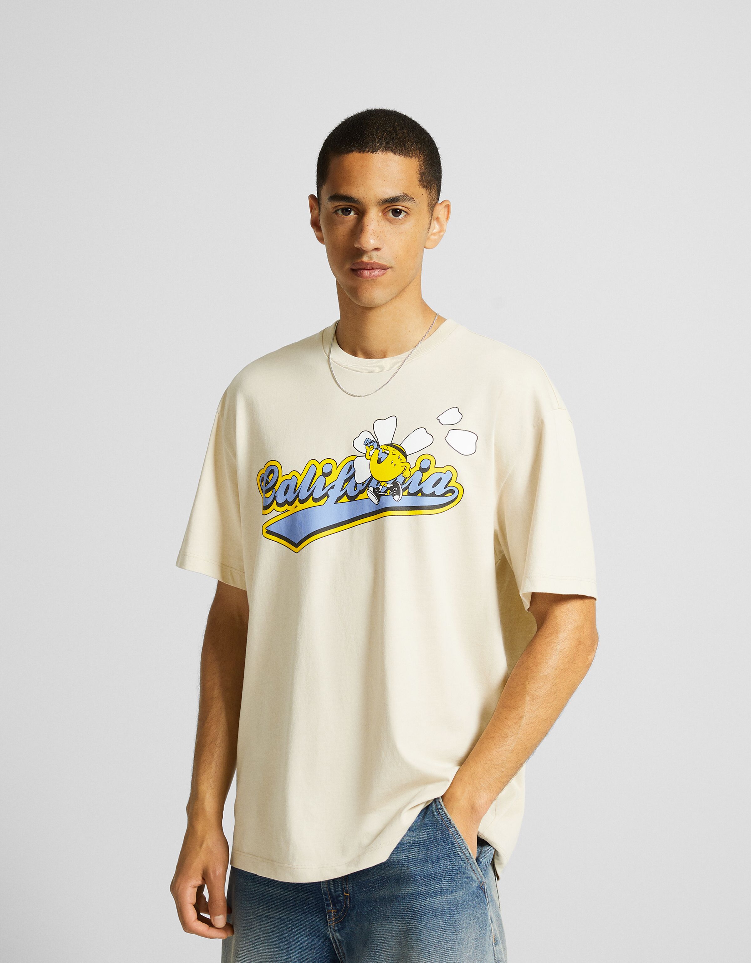 Camiseta manga corta boxy fit print