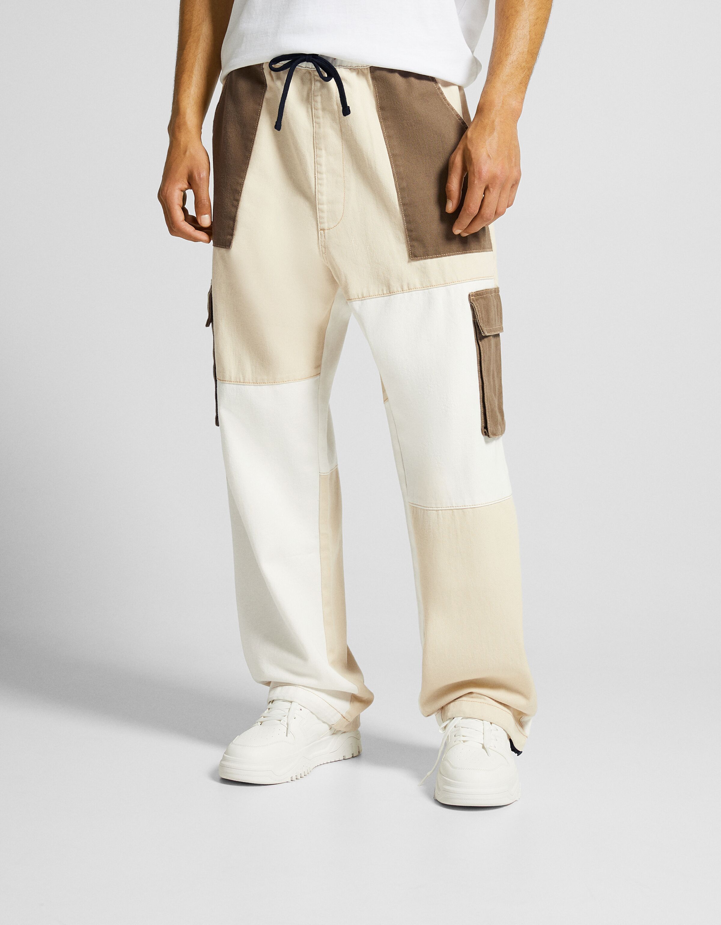 Jeans cargo color block