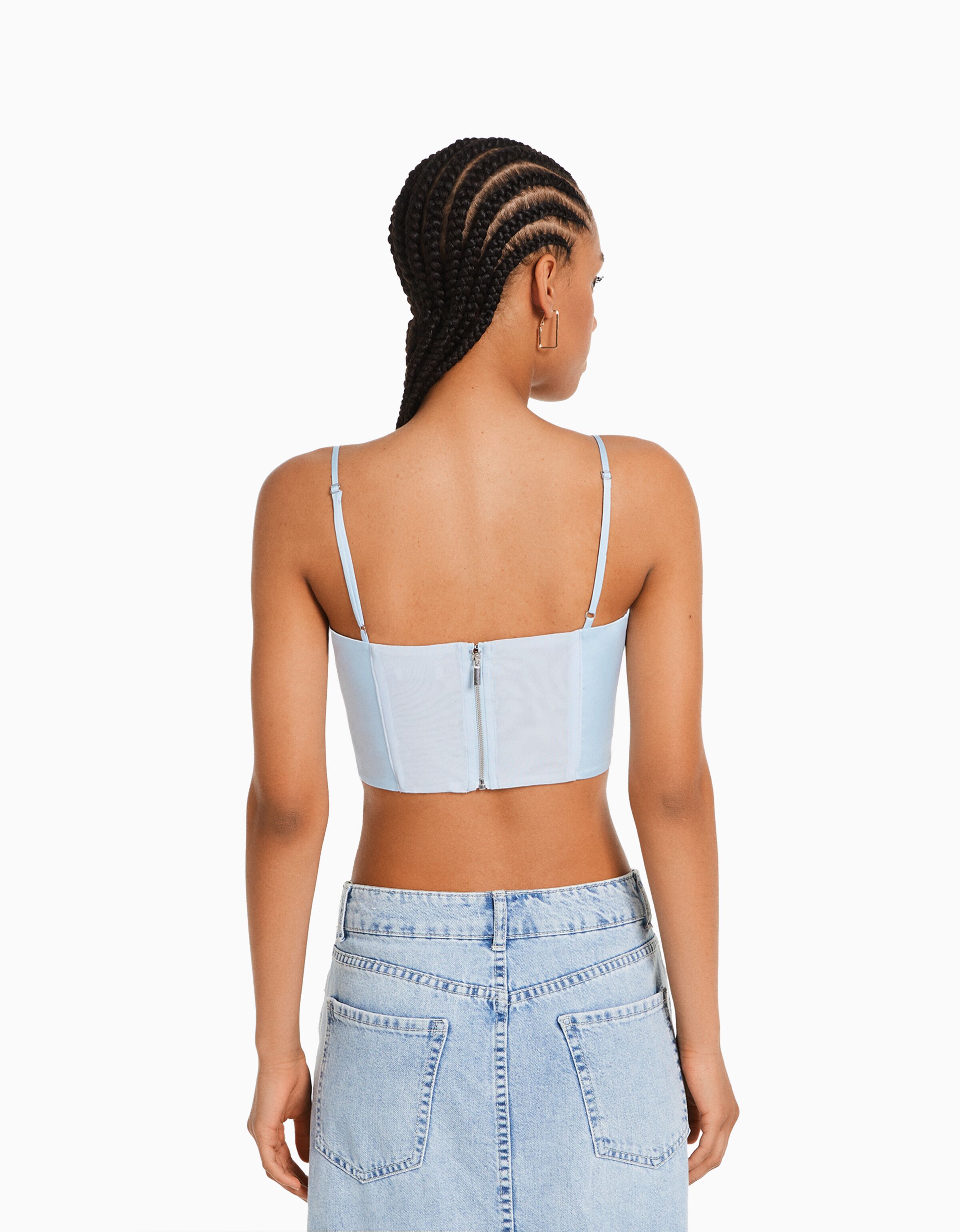 Top corsé tirantes satinado