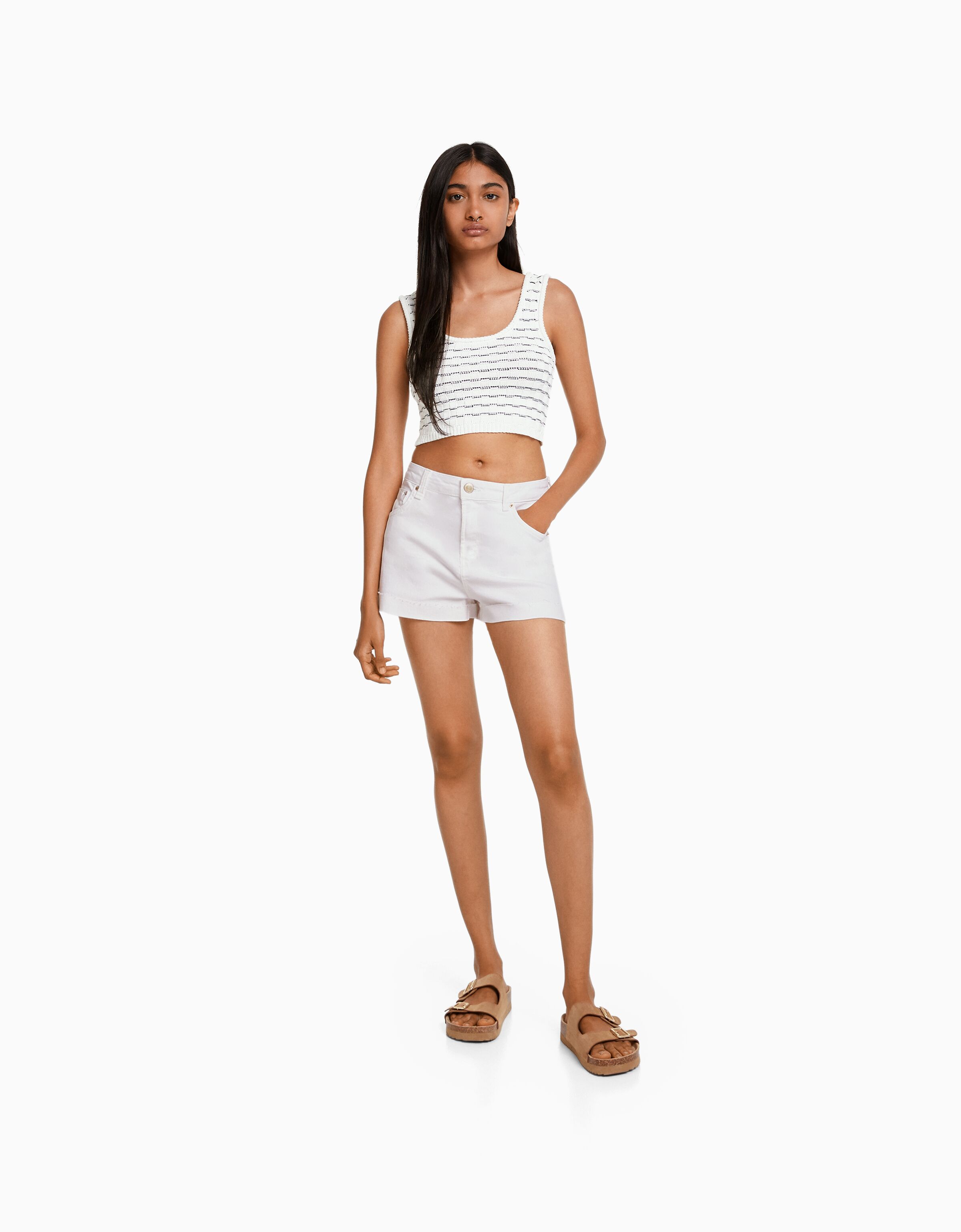 Short sarga confort vuelta en bajo